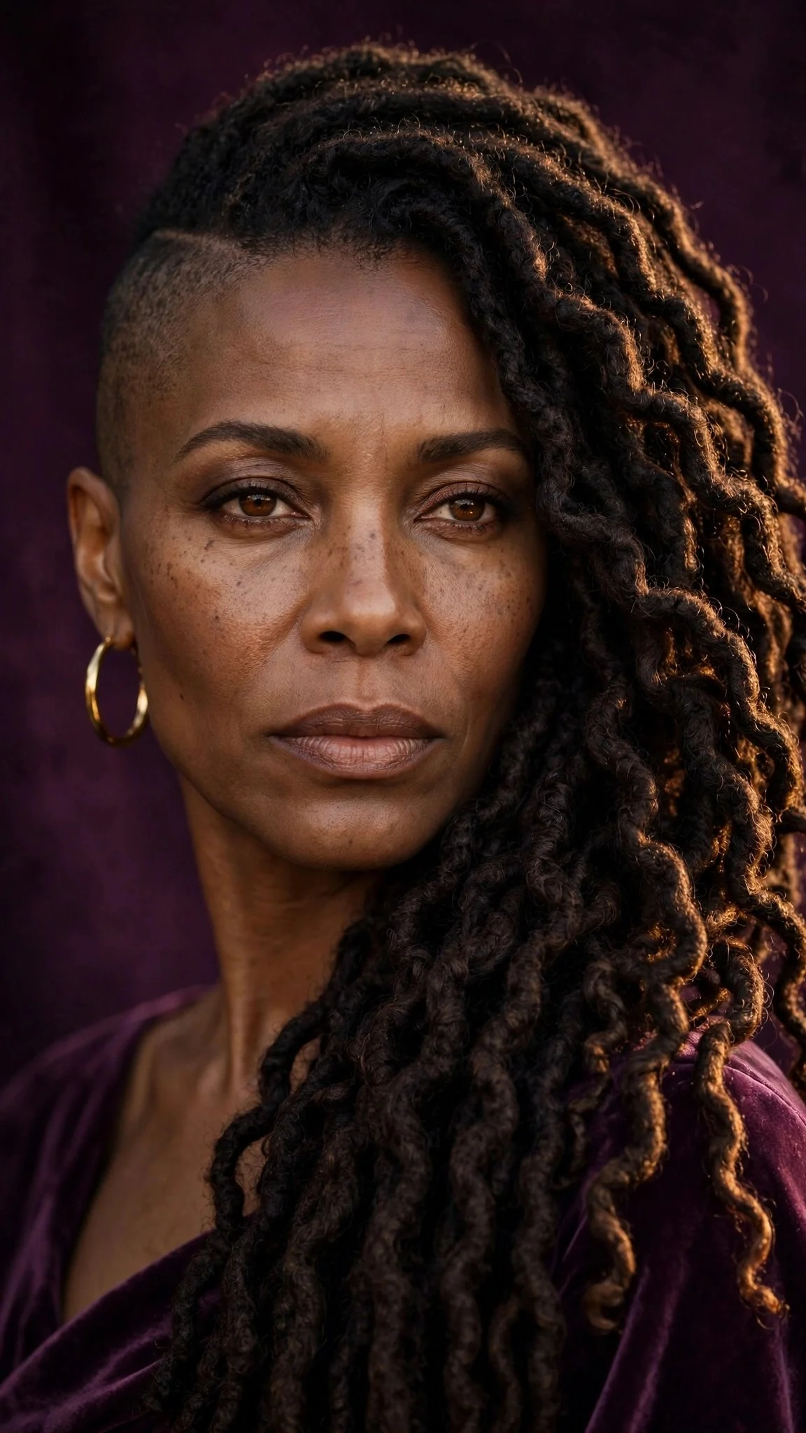 Locs with Shaved Side