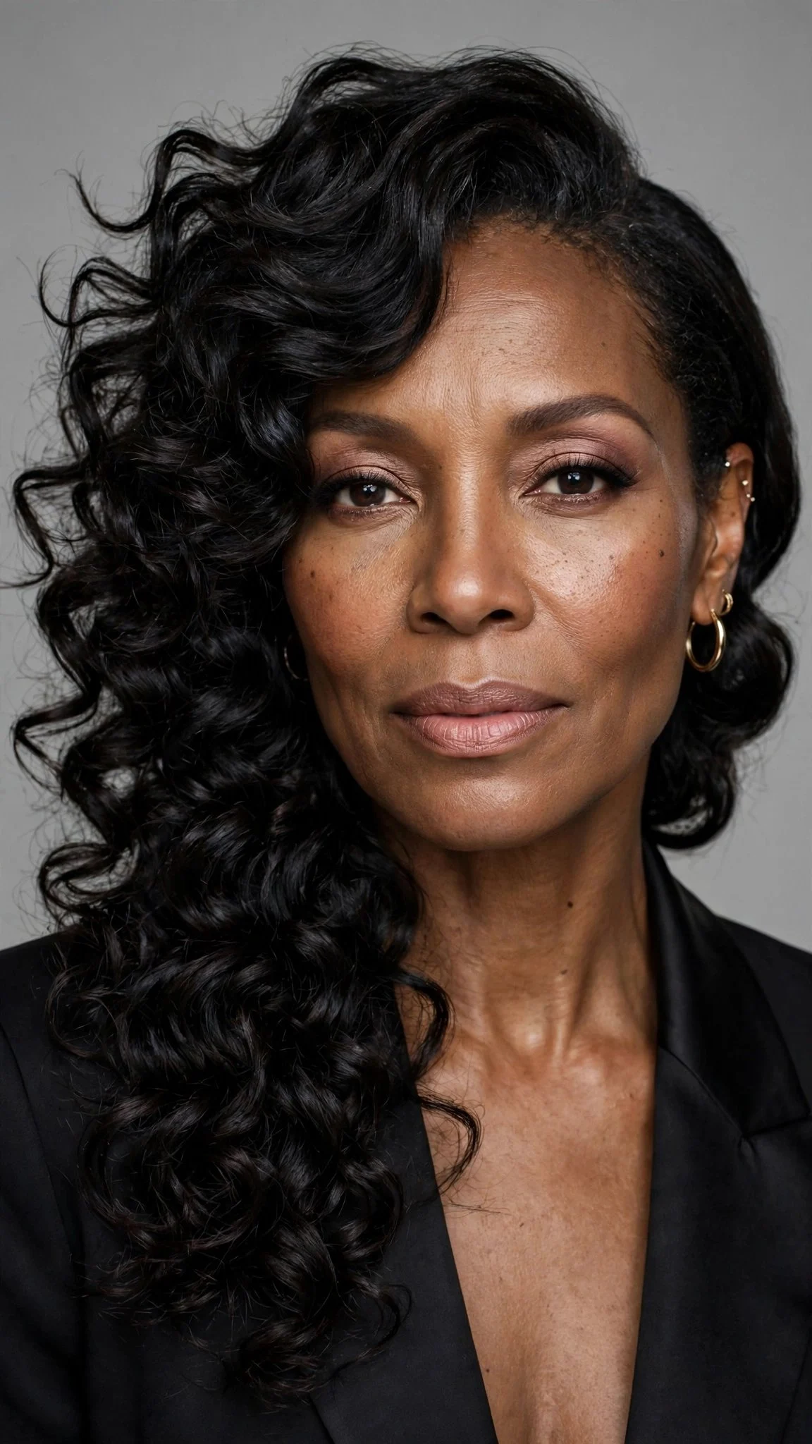 Side-Swept Curly Lob