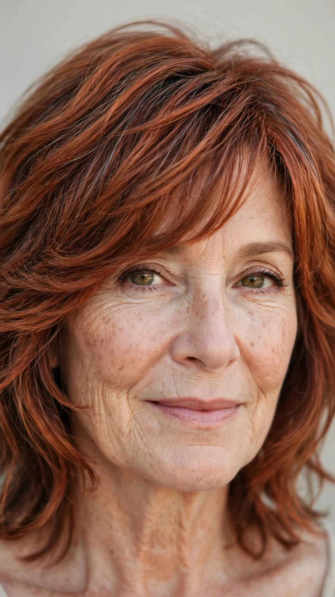 Shag with side-swept bangs