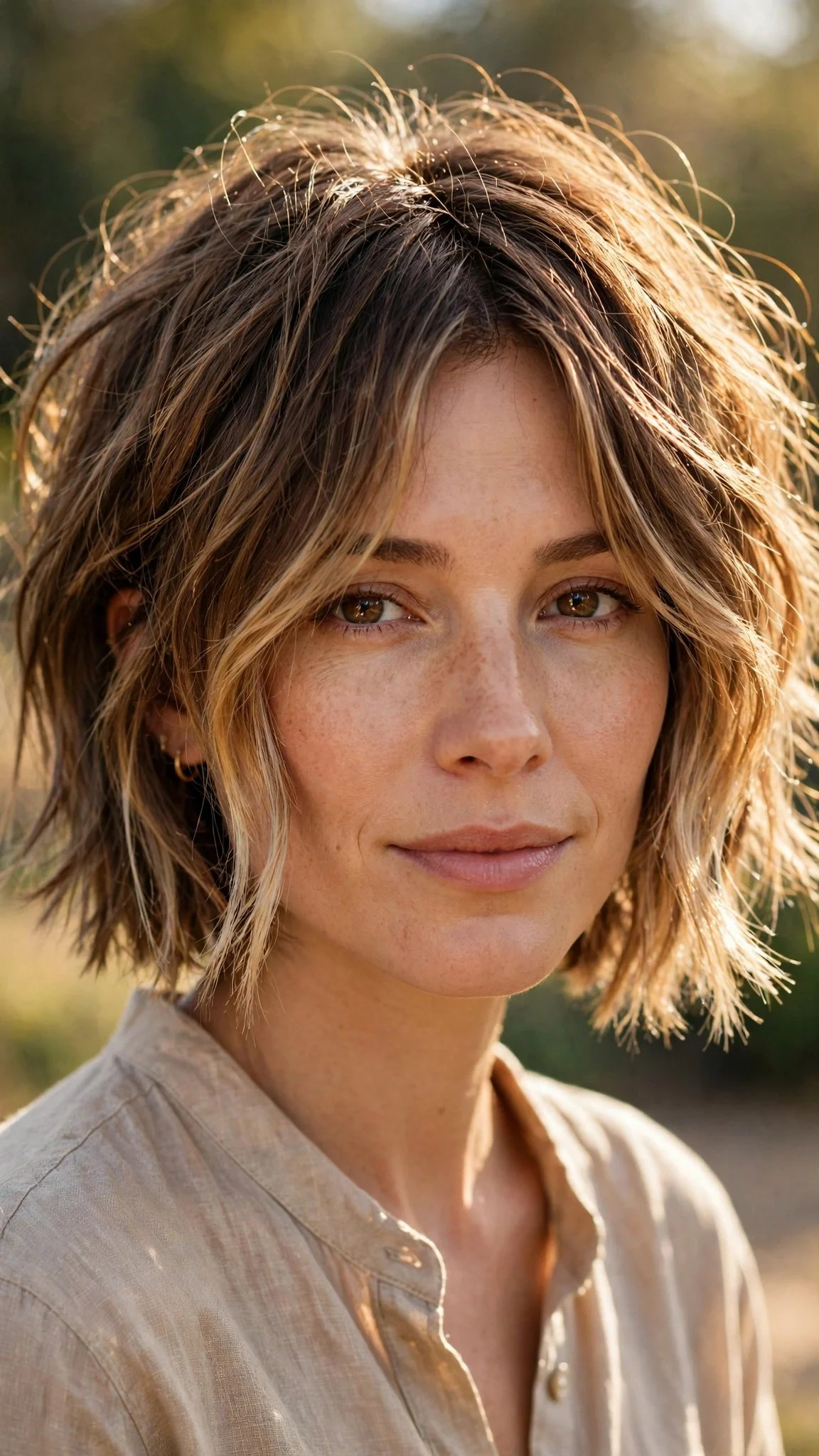 Choppy Bob With Subtle Balayage