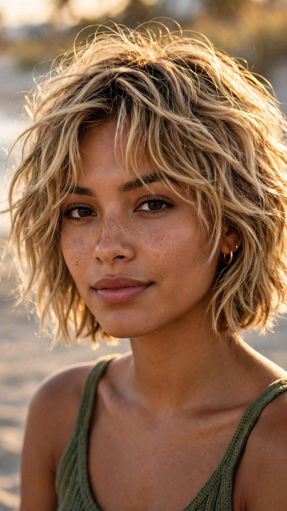 Beachy Choppy Bob With Salt-Spray Waves