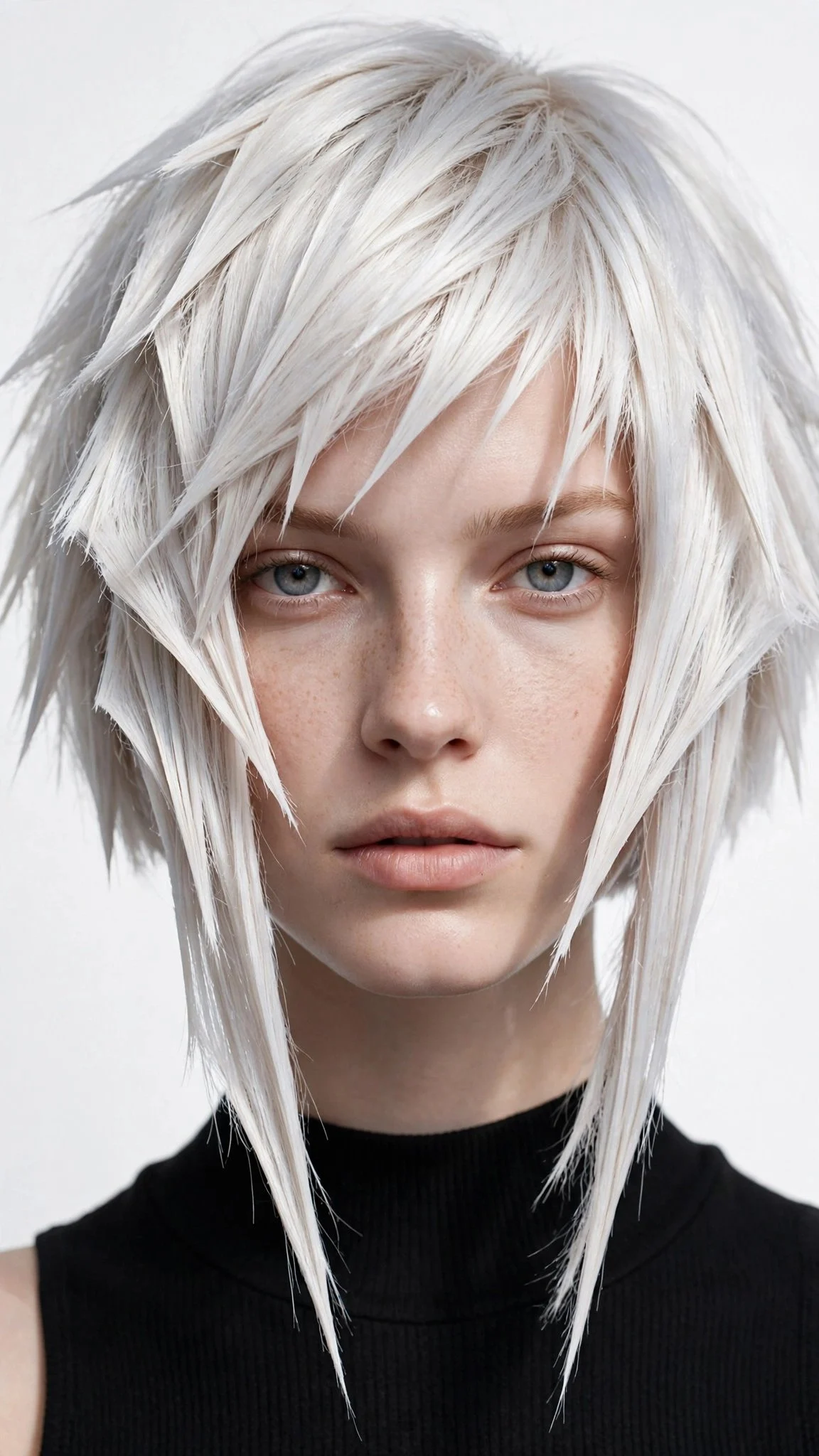 Platinum Inverted Bob With Choppy Texture