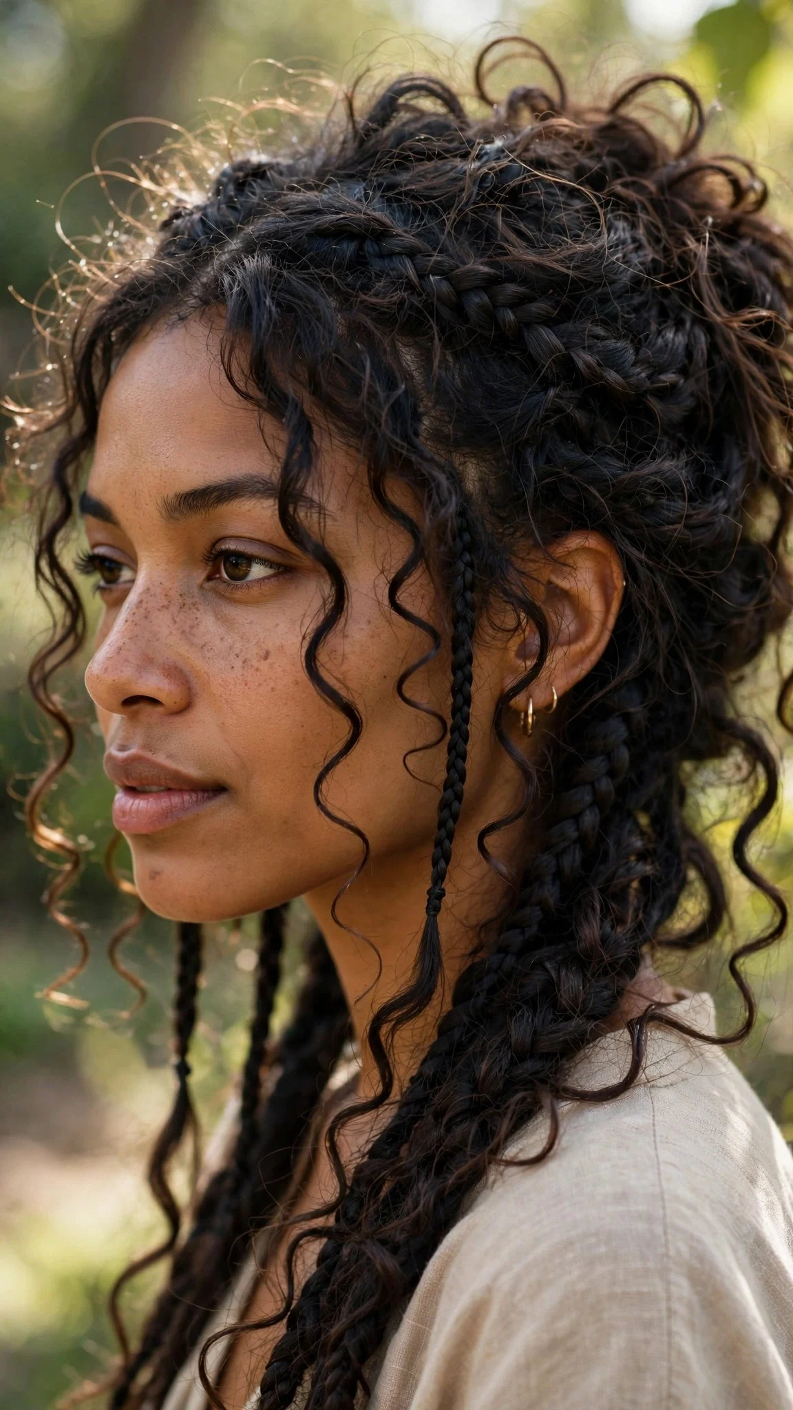 Boho Braids With Loose Curls