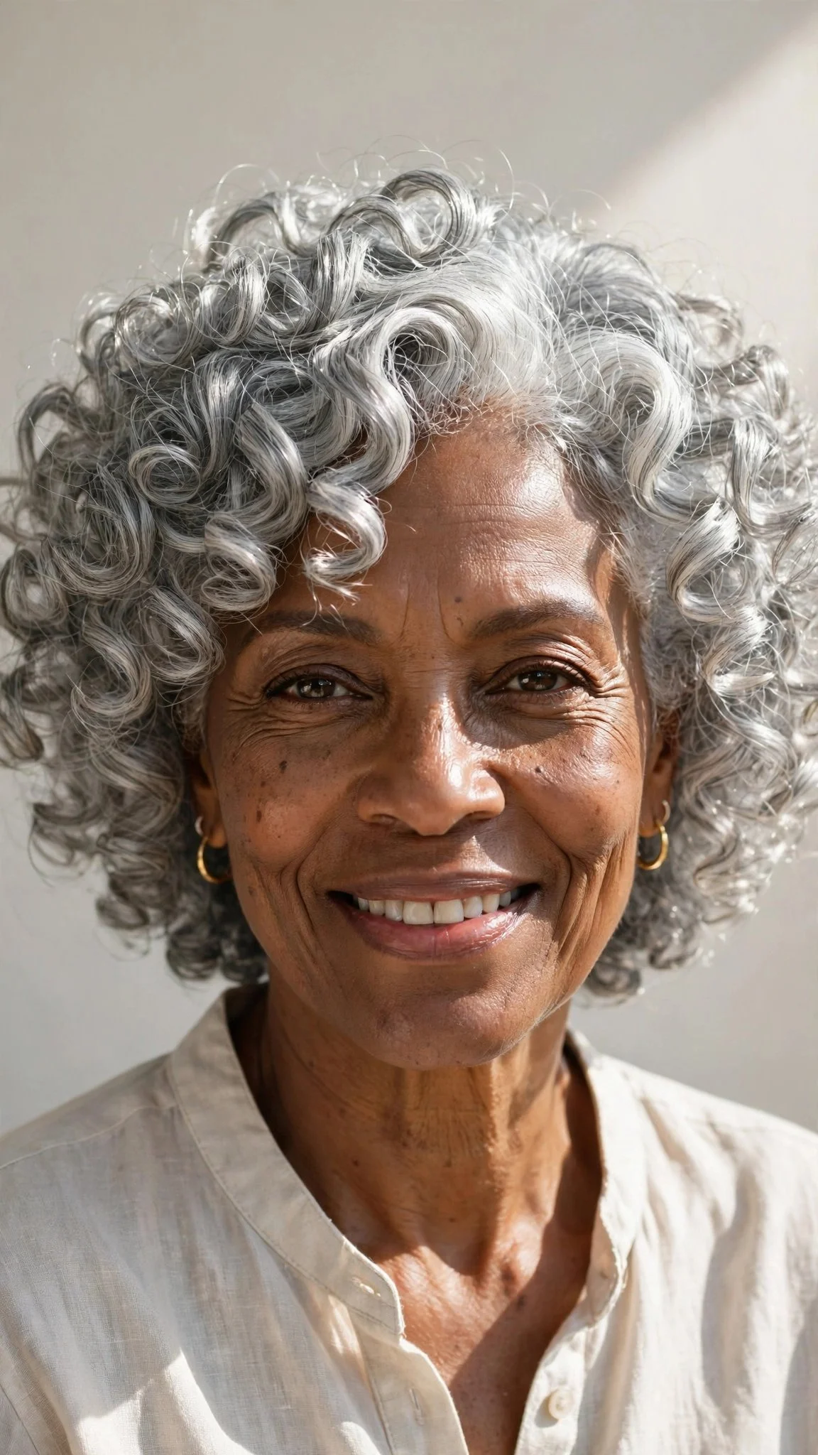Silver Gray Wash and Go Curls