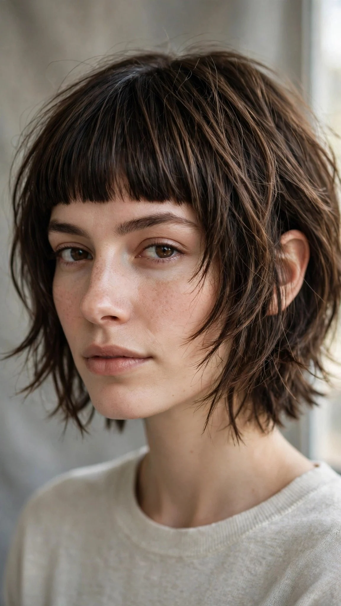 Layered Bob With Full Bangs