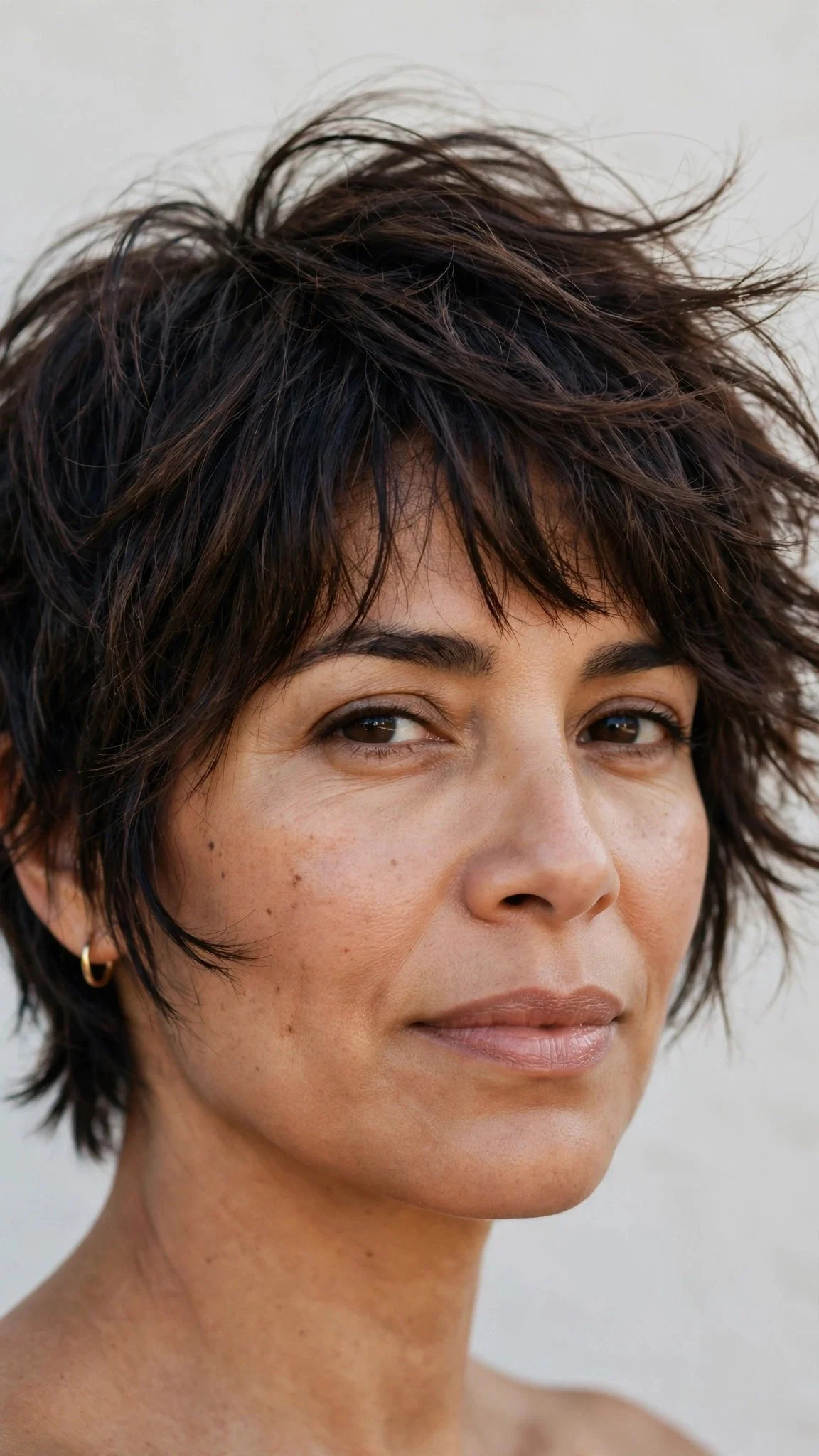 Shag with Textured Bangs for Thick Hair