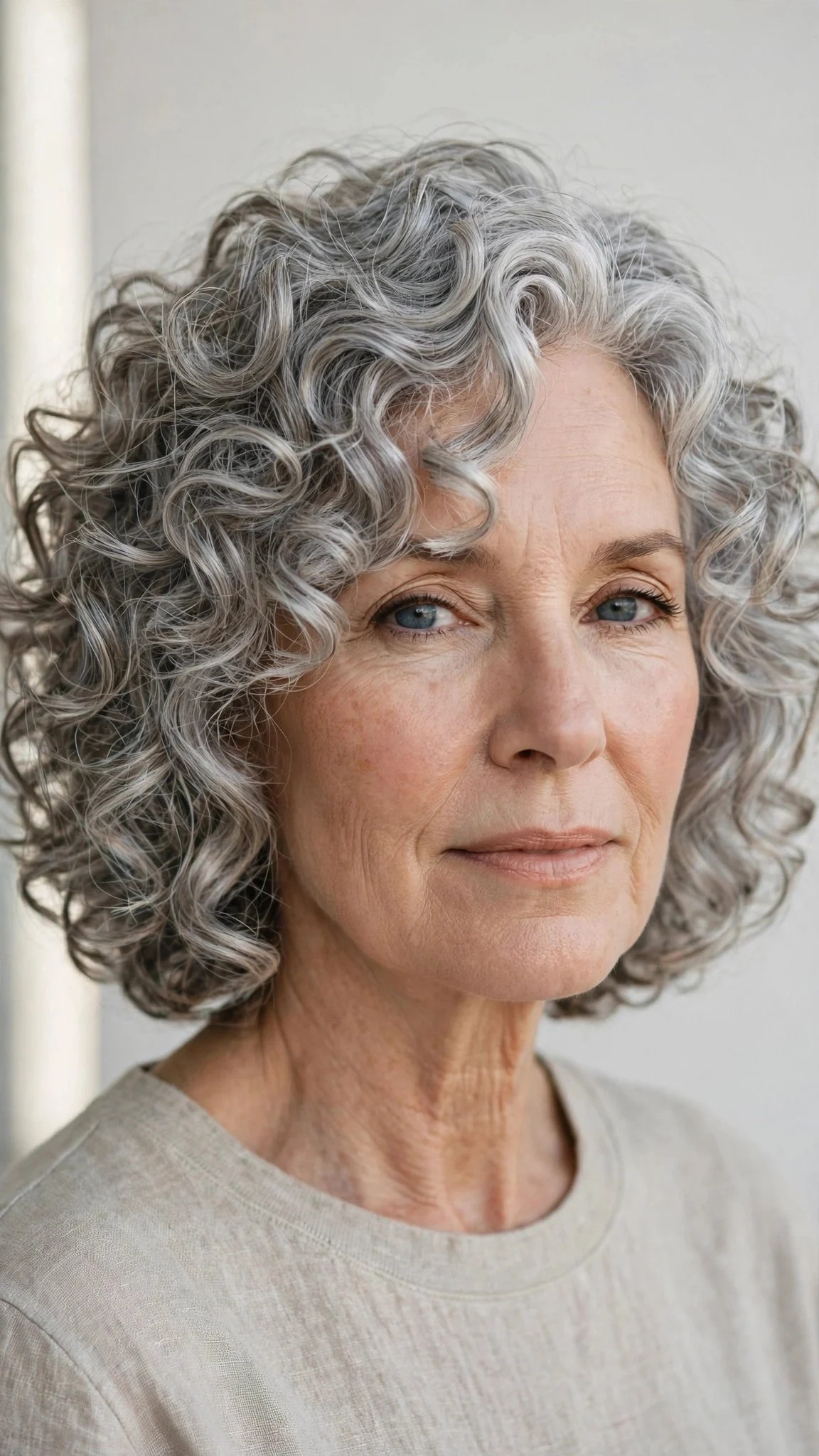Curly layered bob