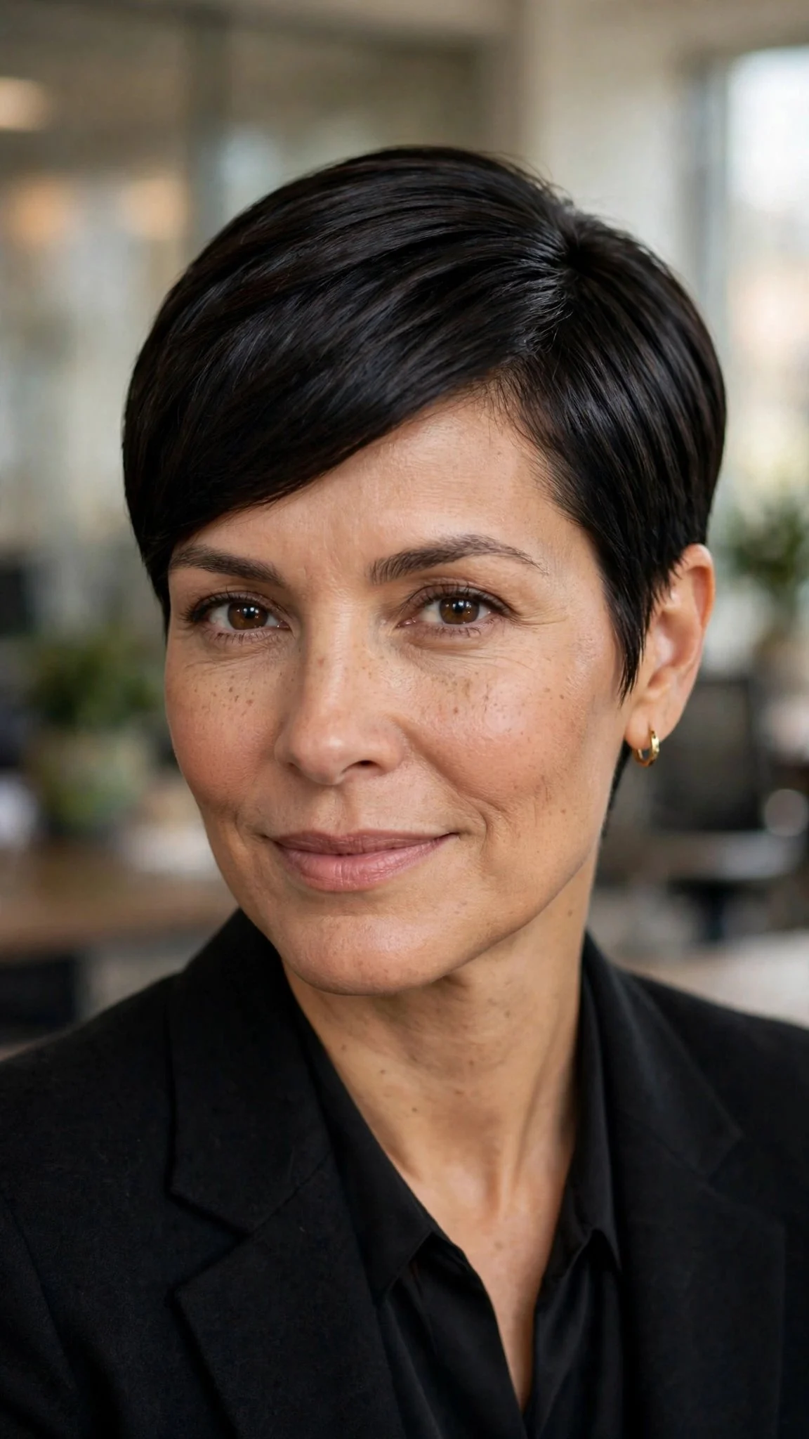 Sleek Side-Part Pixie