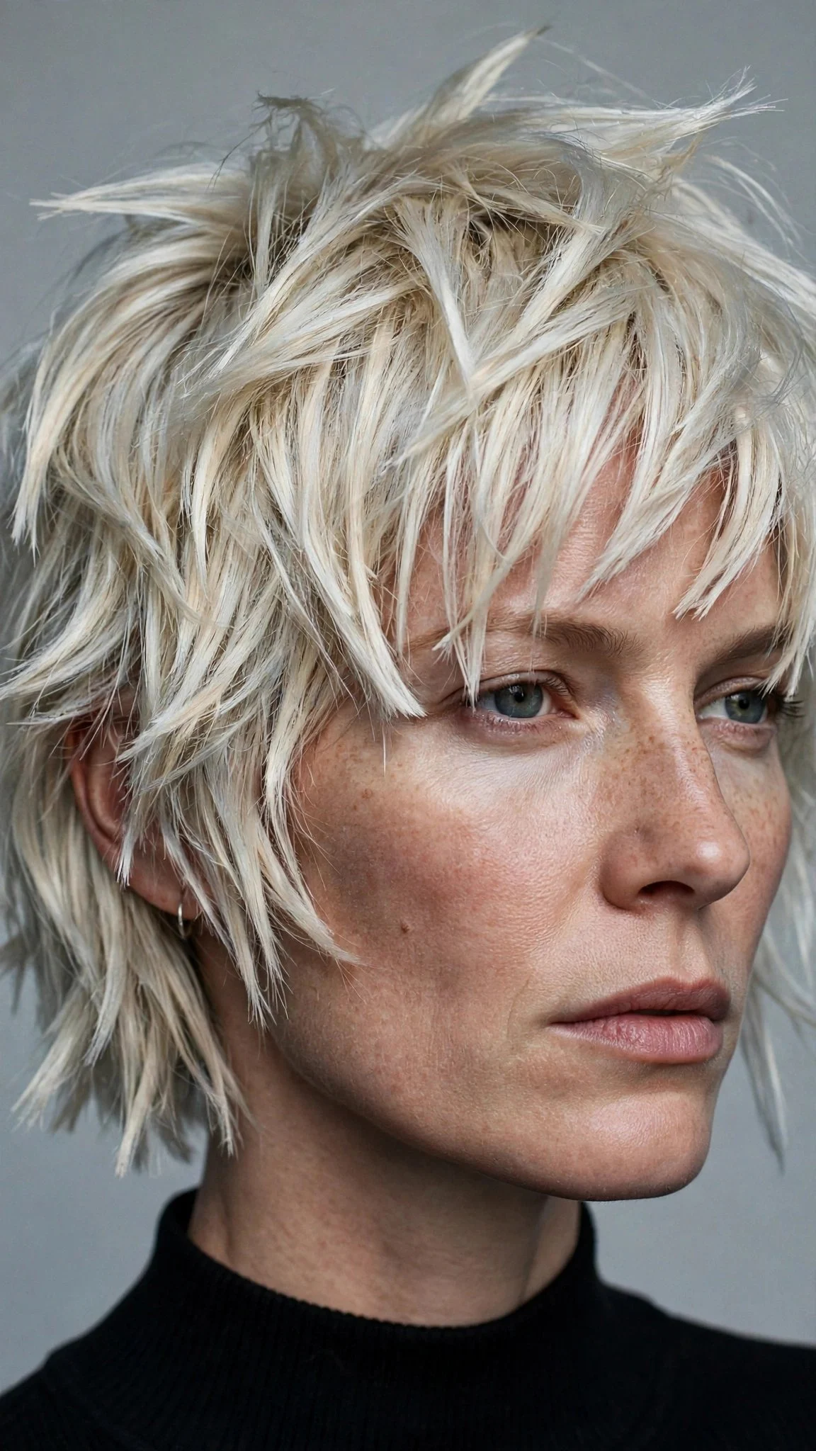 Platinum Blonde Choppy Layers