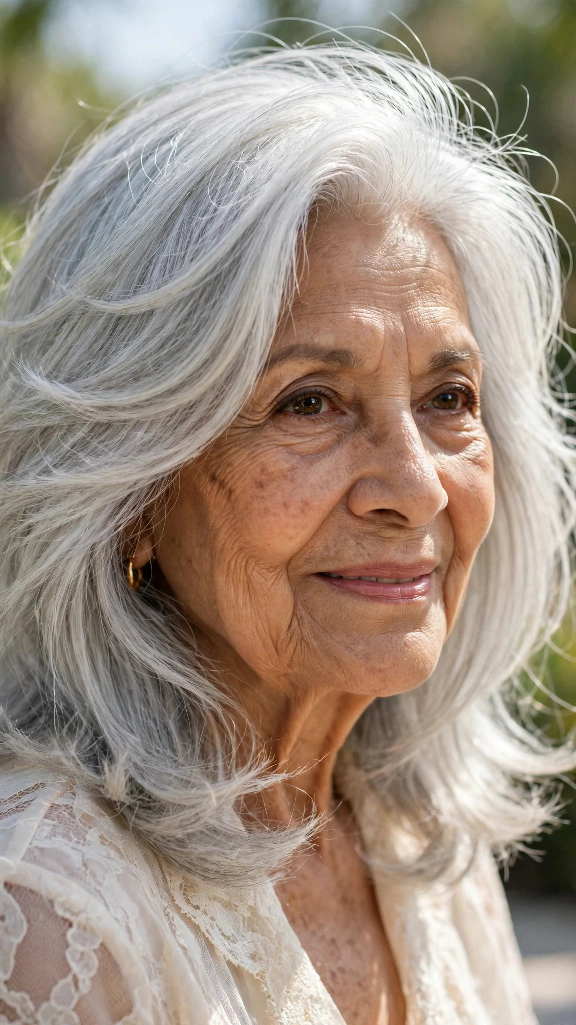 Shoulder-Length Silver Layers