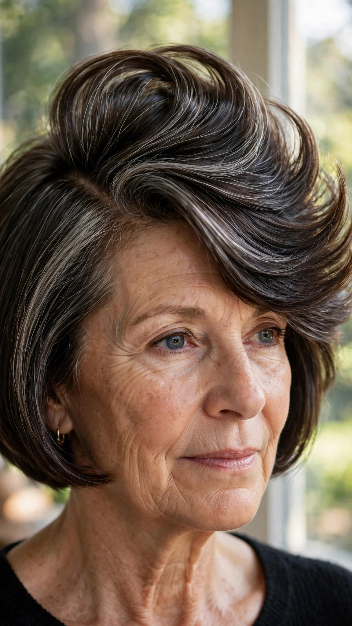Polished Short Bob With Deep Side Part
