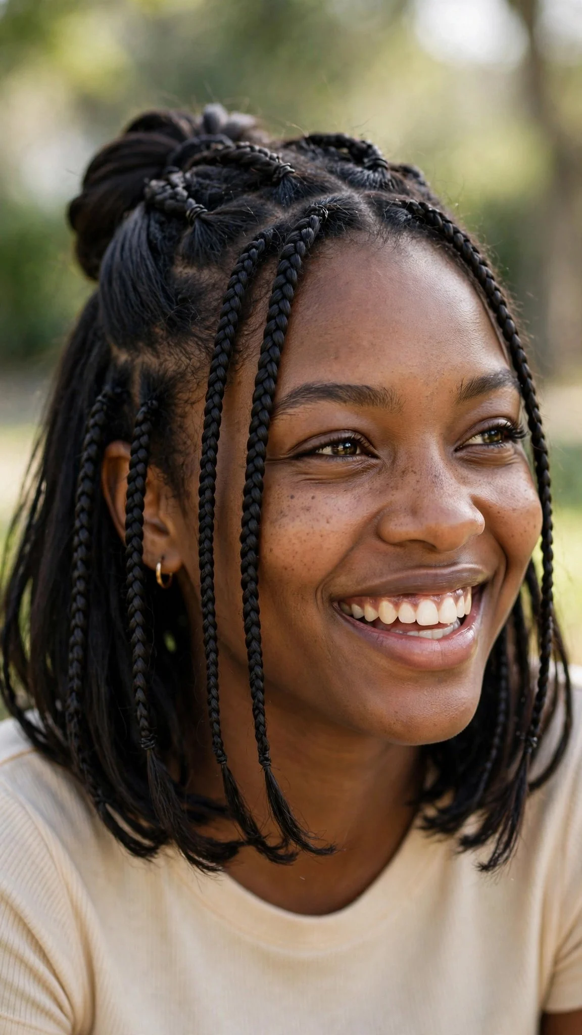 Half-Up Bob Braids