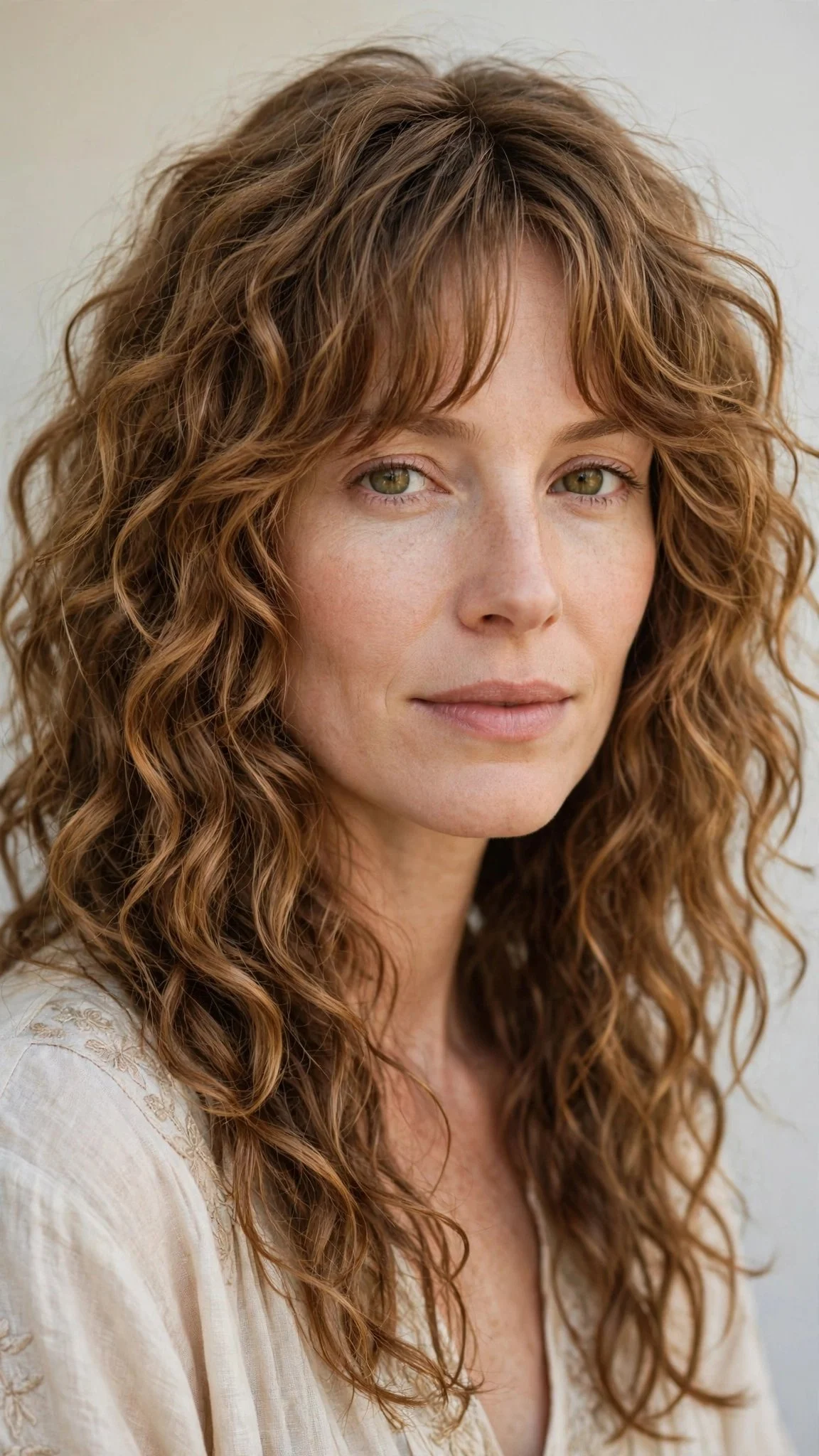 Curly shag with long curtain fringe