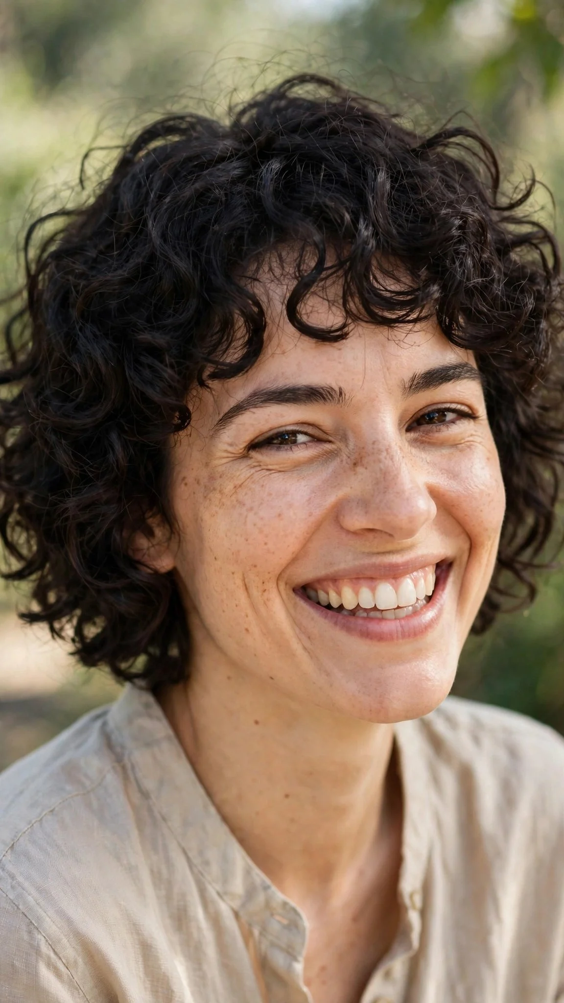 Curly Choppy Bob