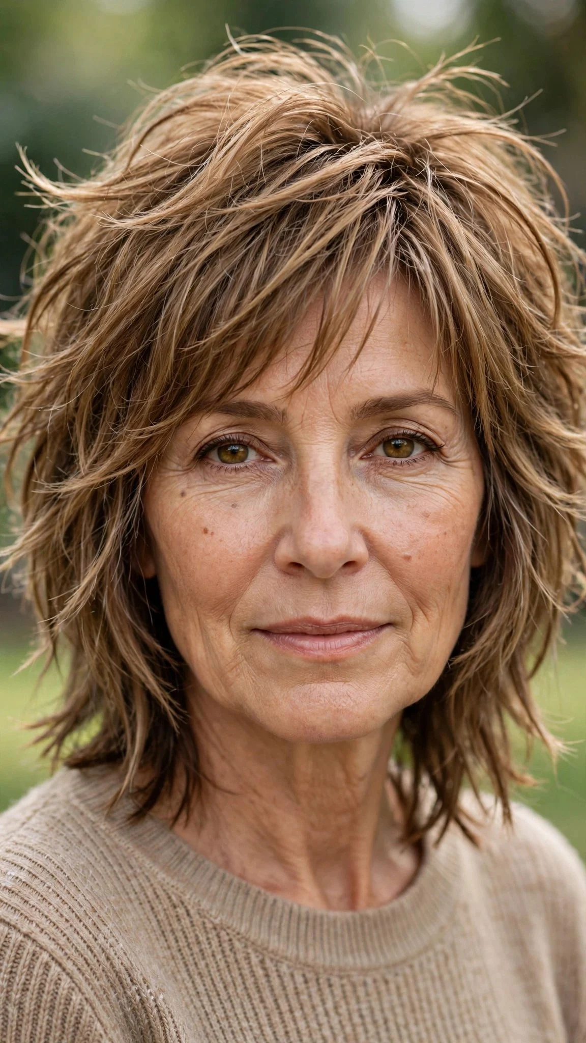 Choppy Textured Mid-Length