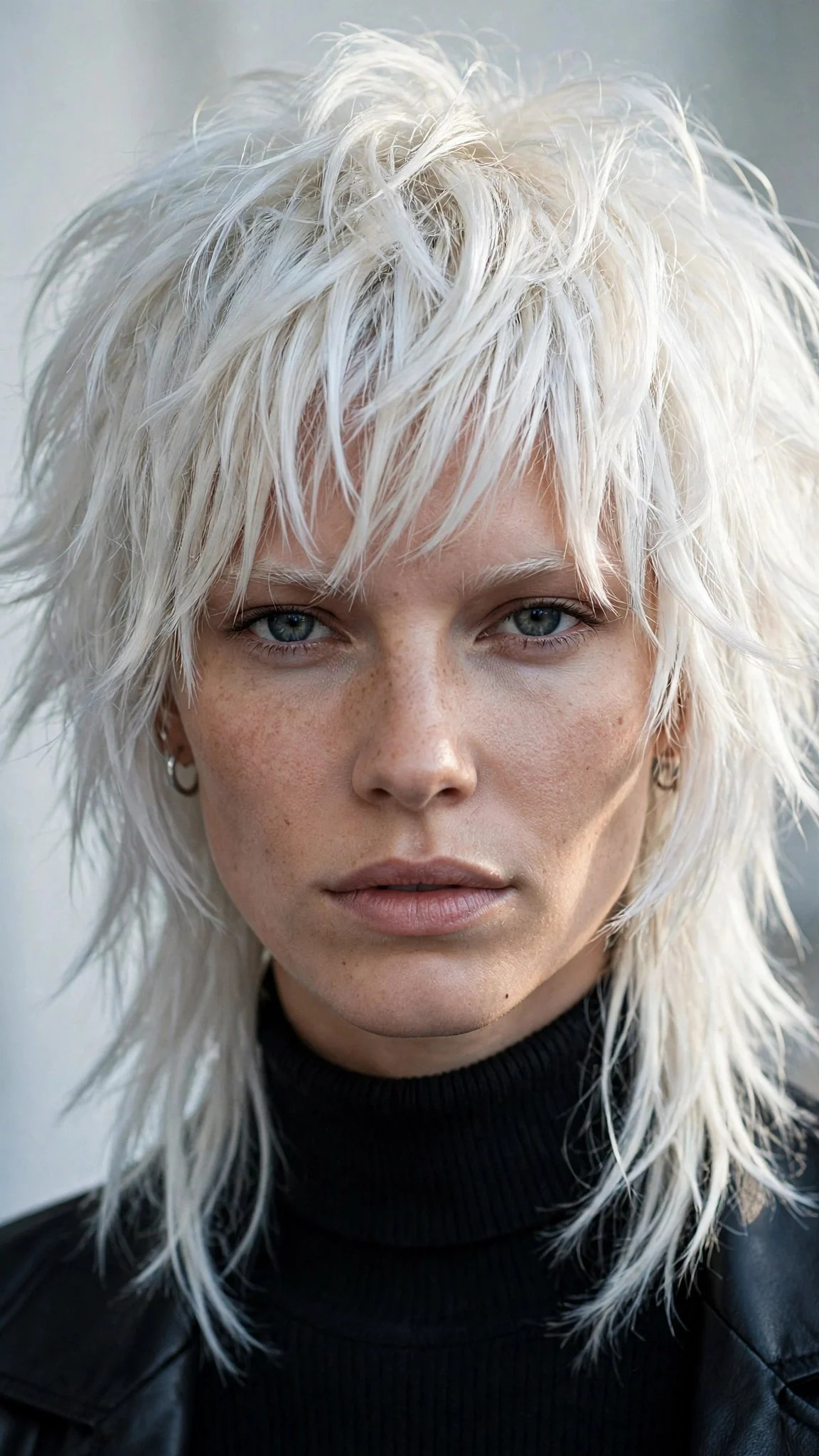 Icy White Blonde Shag