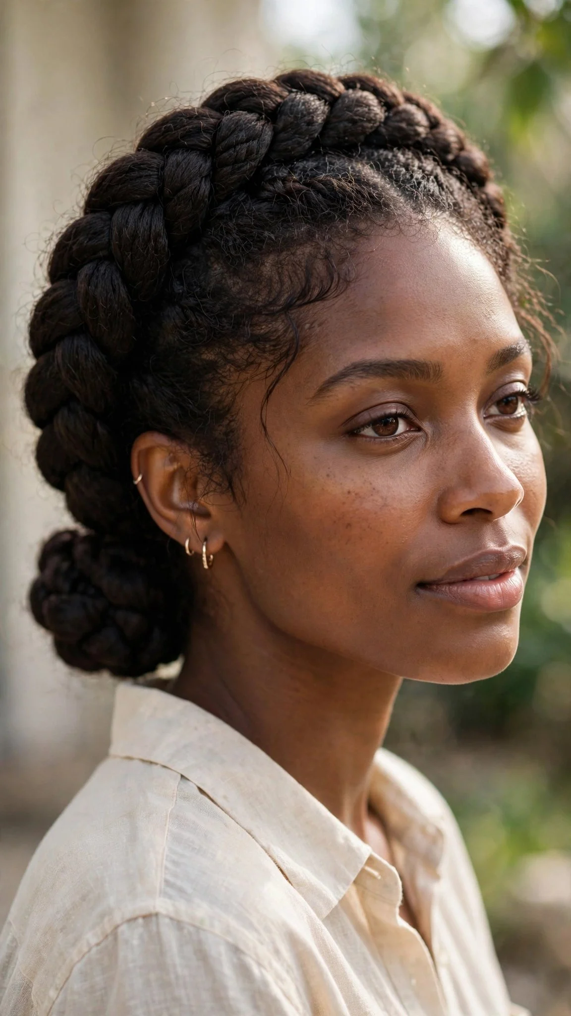 Braided Crown With Low Bun