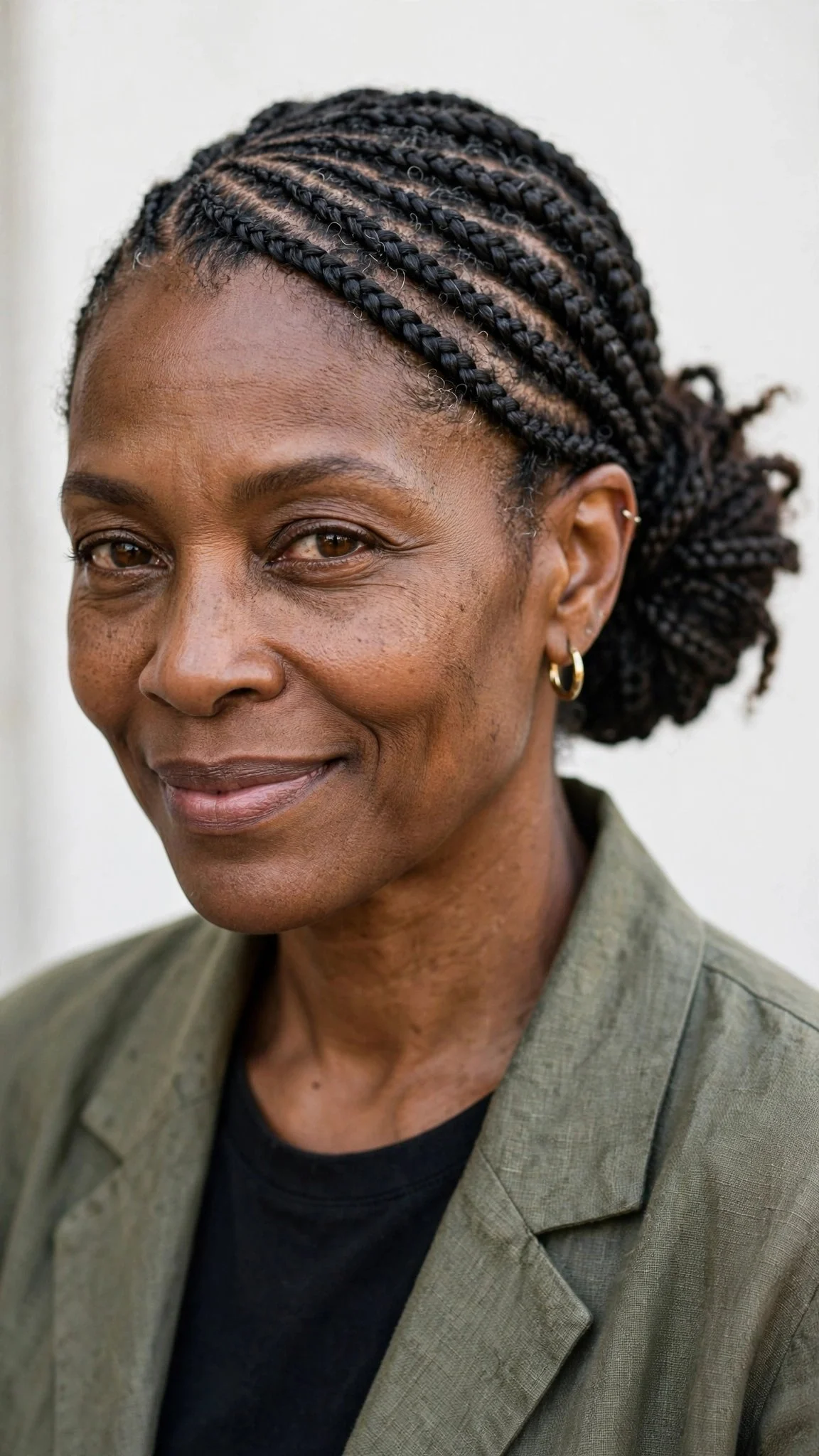 Side-Swept Cornrow Updo
