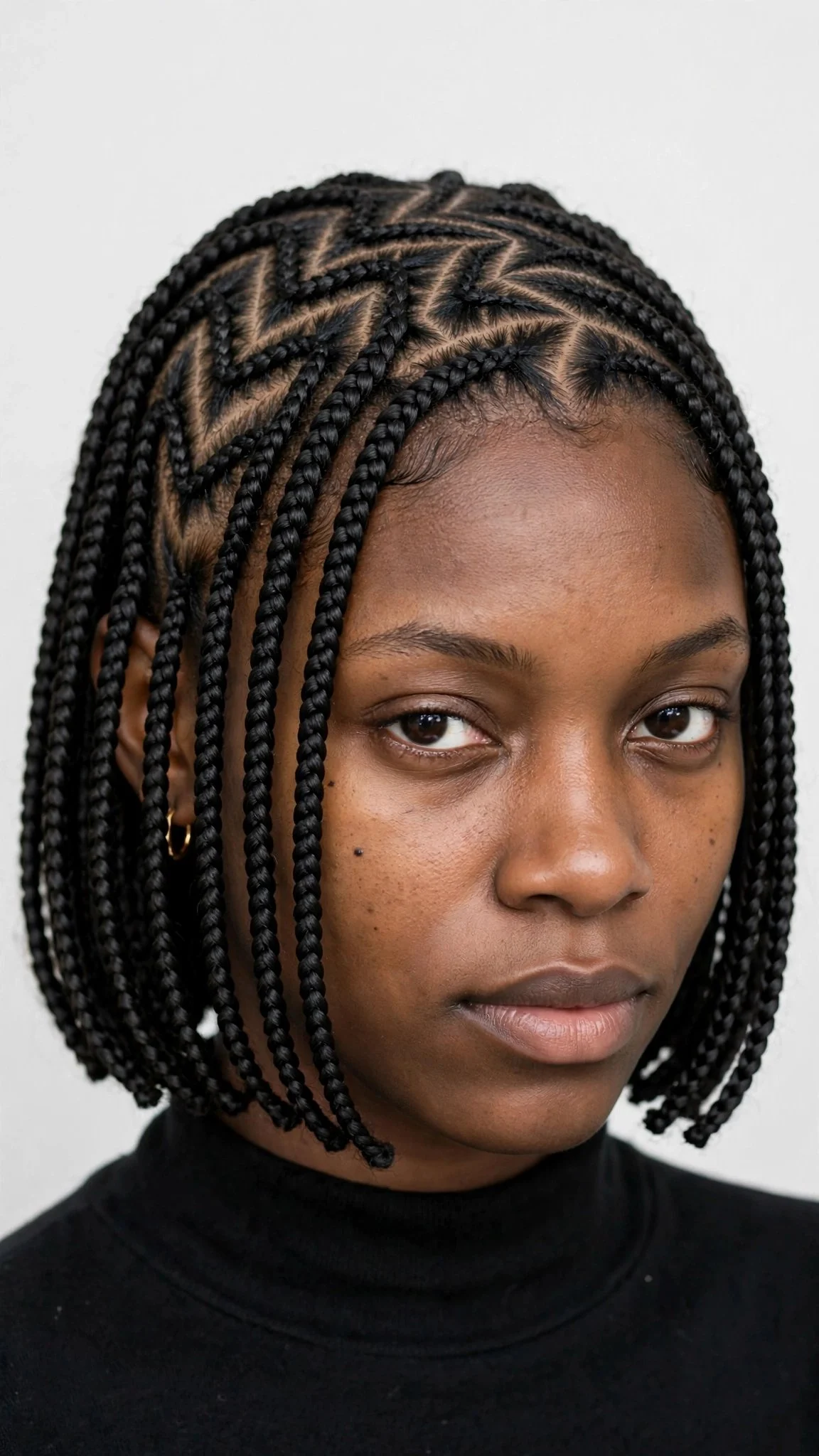 Bob Braids With Zigzag Parting