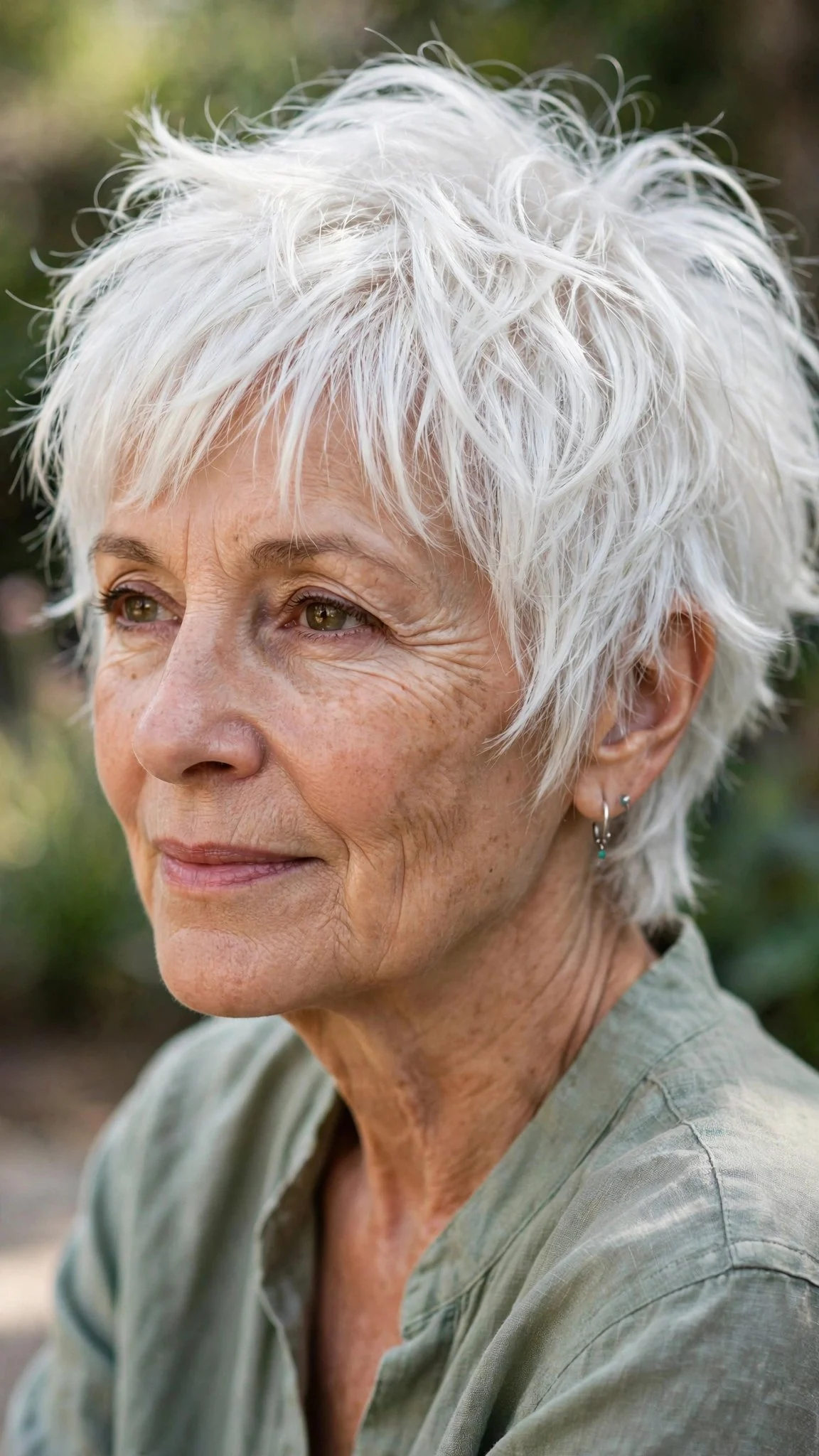 Tousled White Pixie