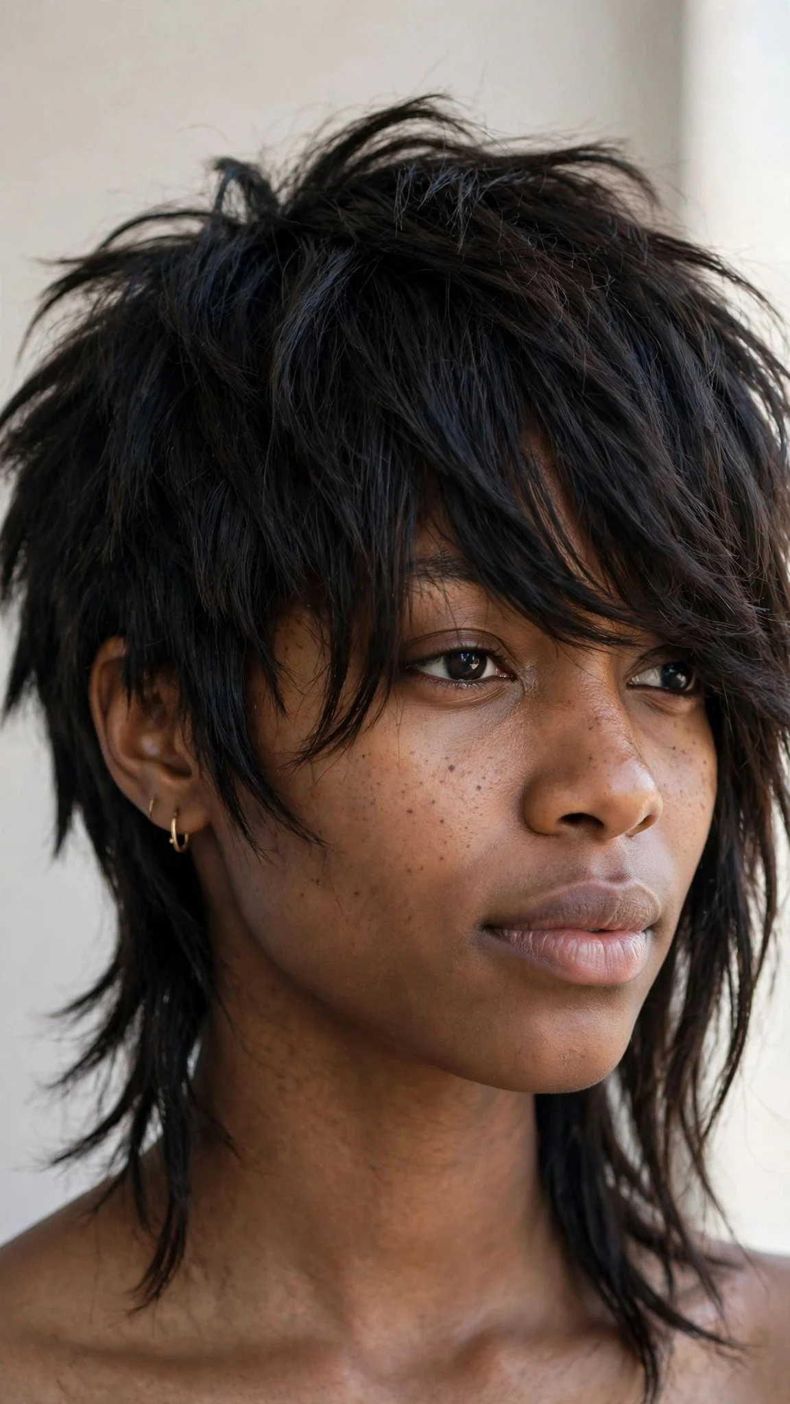Asymmetric Shag with Deep Side Bangs