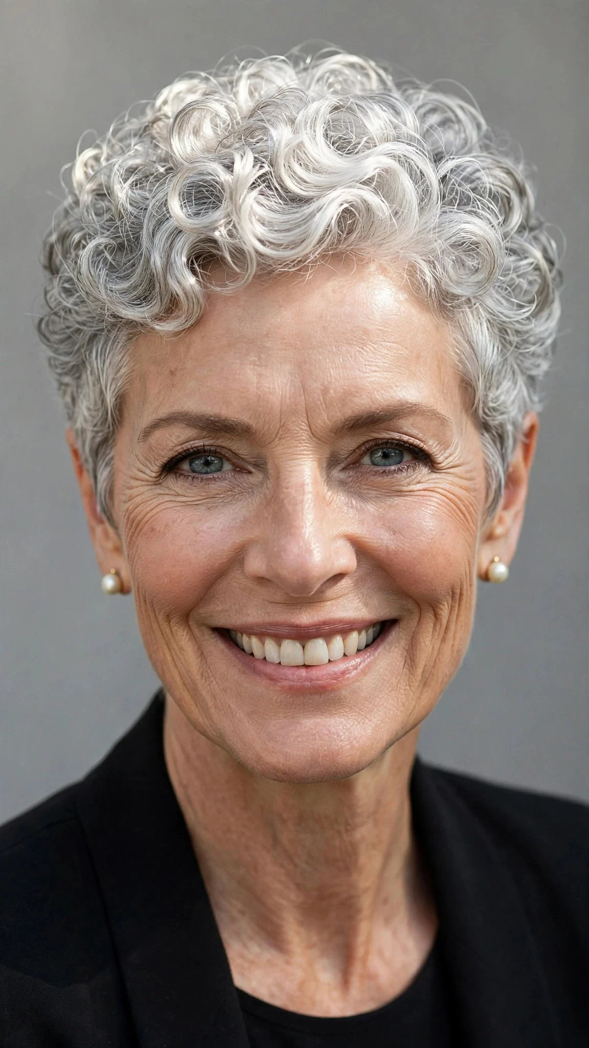 Silver Curly Pixie