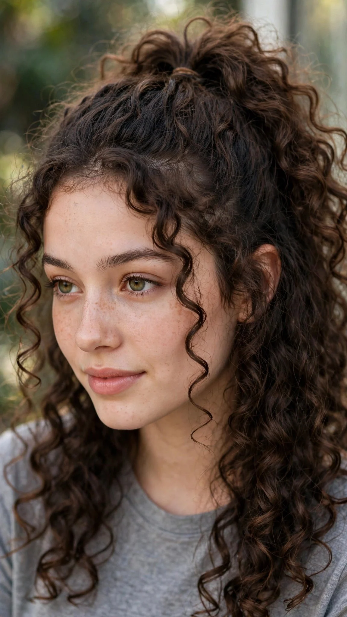 Half-Up Curly Ponytail