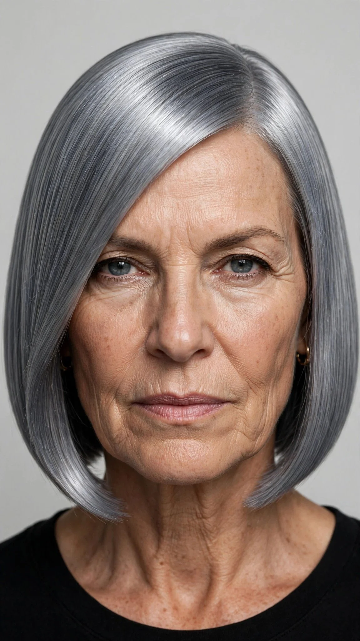 Sleek Steel-Gray Bob