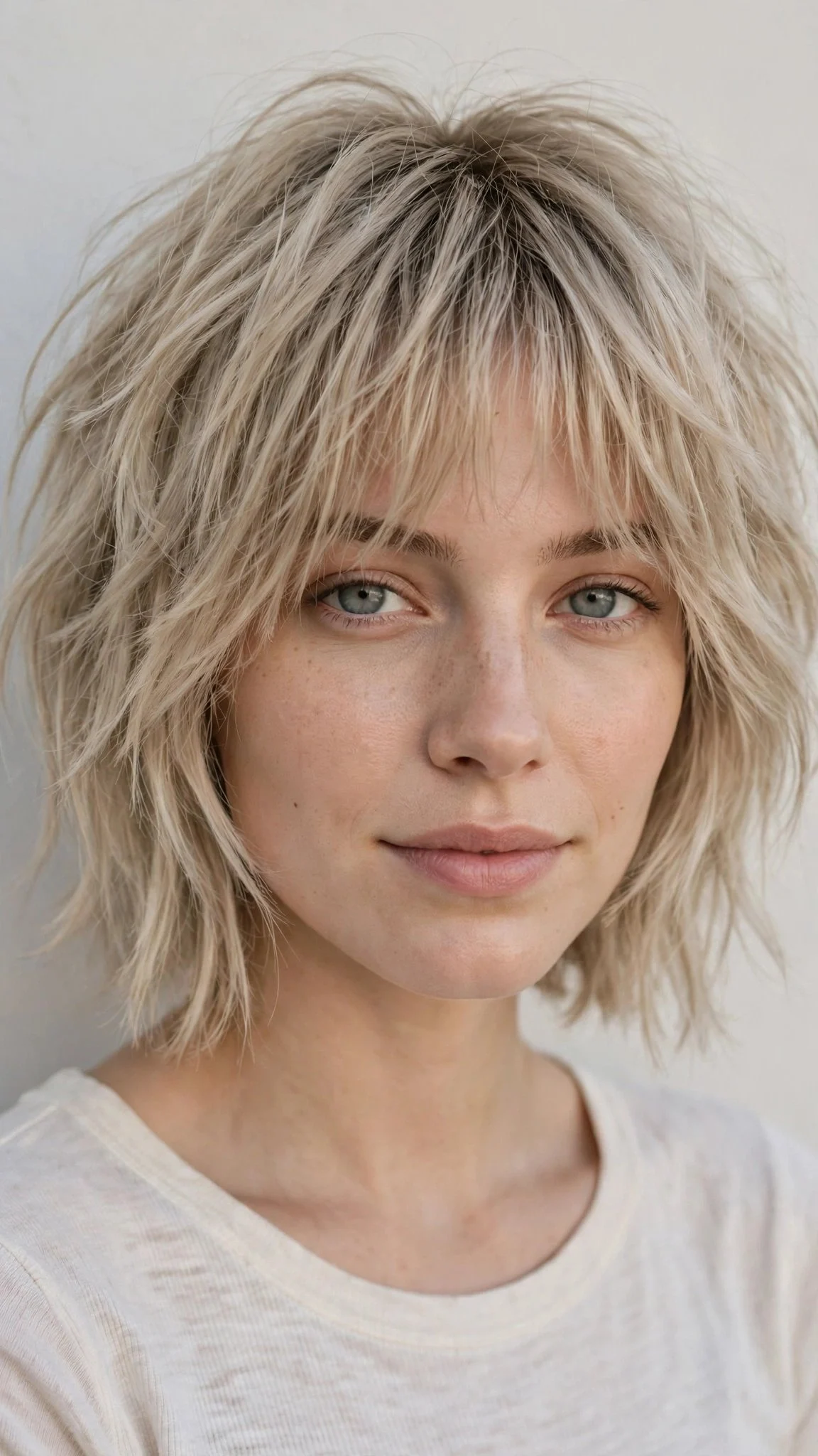 Wispy Bangs Shag Bob