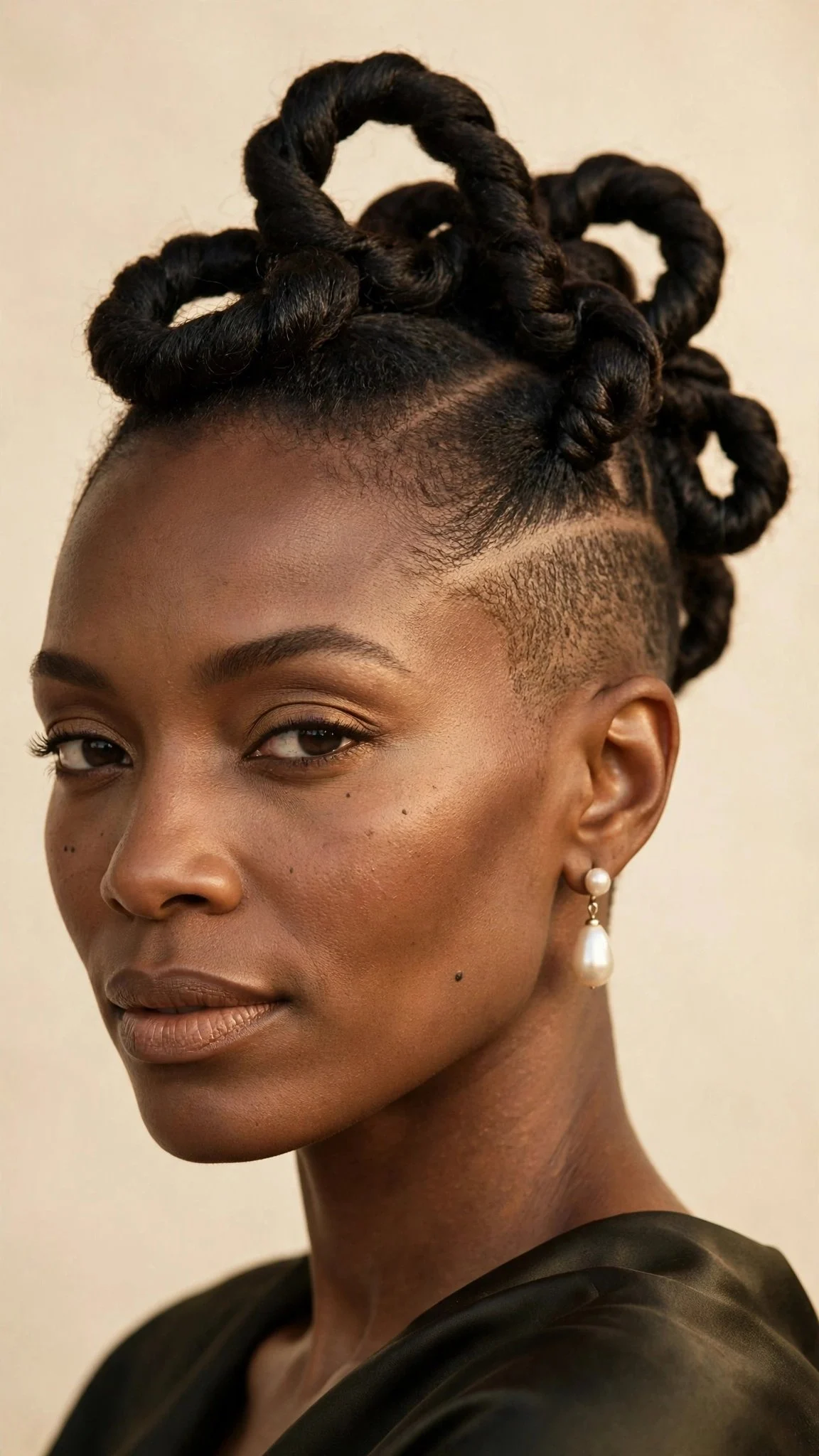 Elegant Updo with Shaved Side