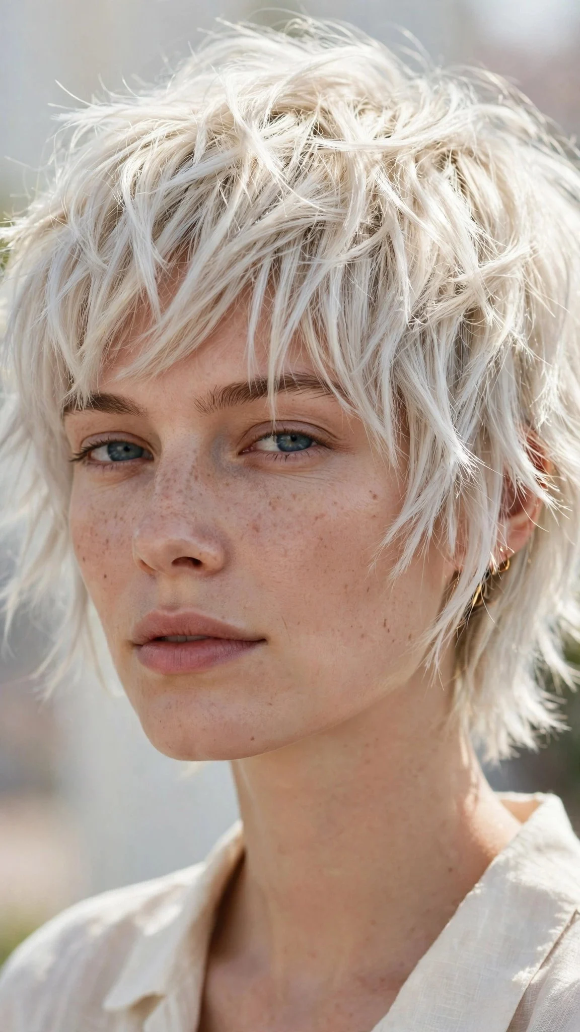 Scandi Blonde Cropped Shag