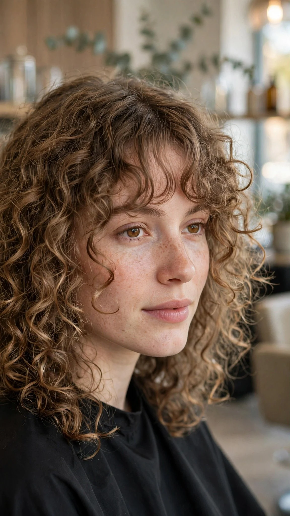 Curtain Bangs on Fine Curly Hair