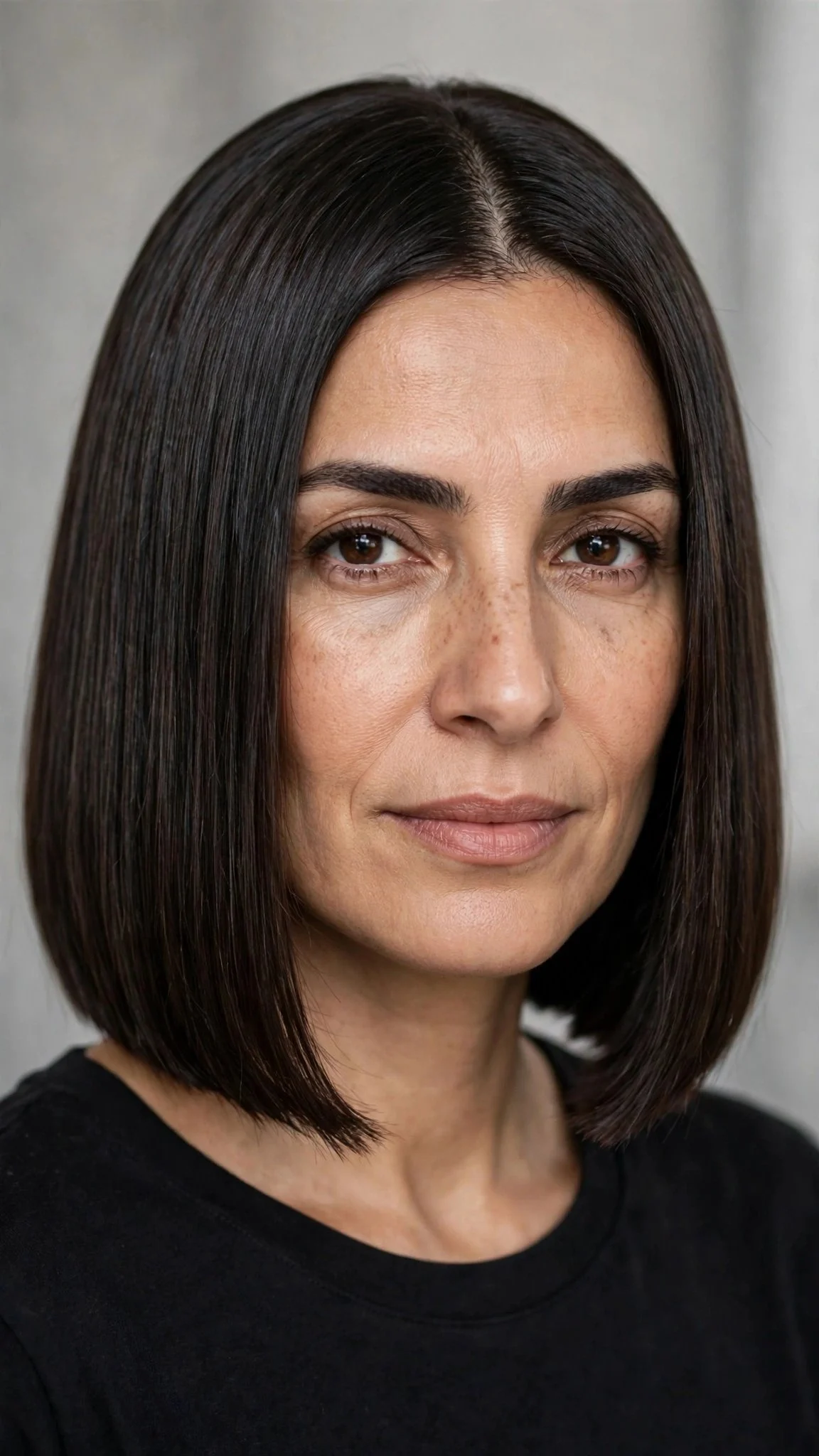 Sleek Chin Bob With a Middle Part