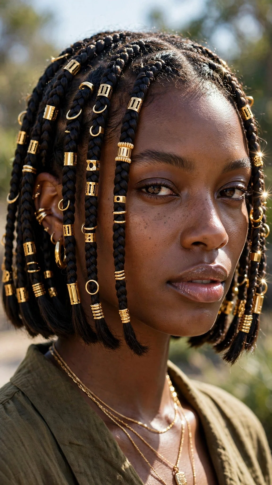 Bob Braids With Accessorized Cuffs