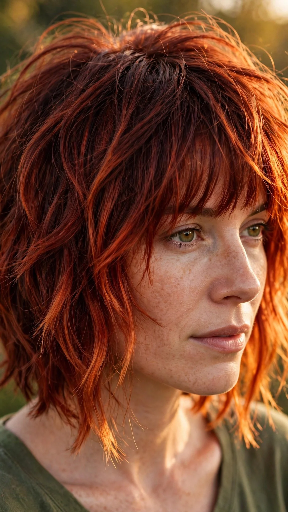 Copper Shaggy Bob