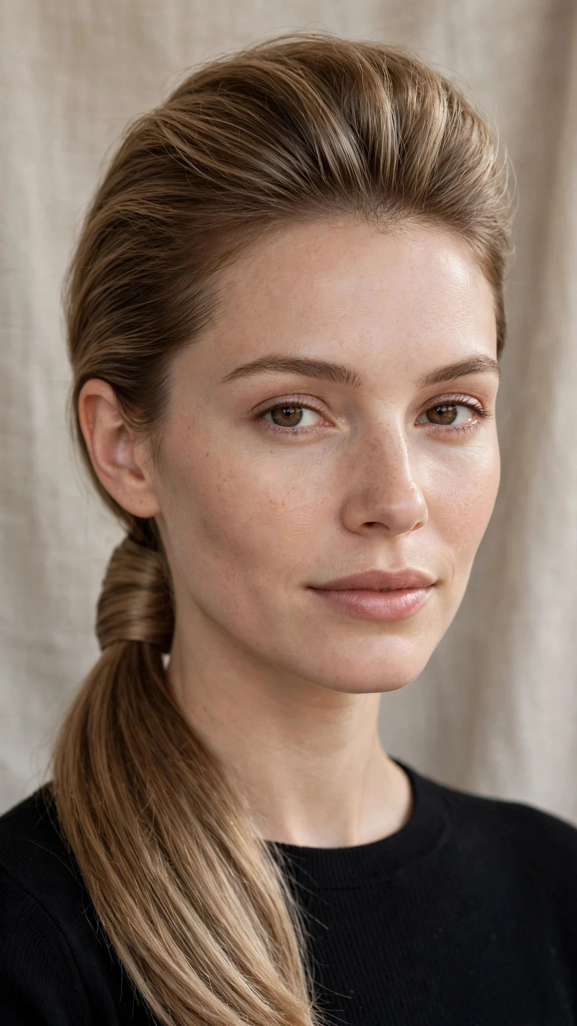 Sleek Low Ponytail With Volume