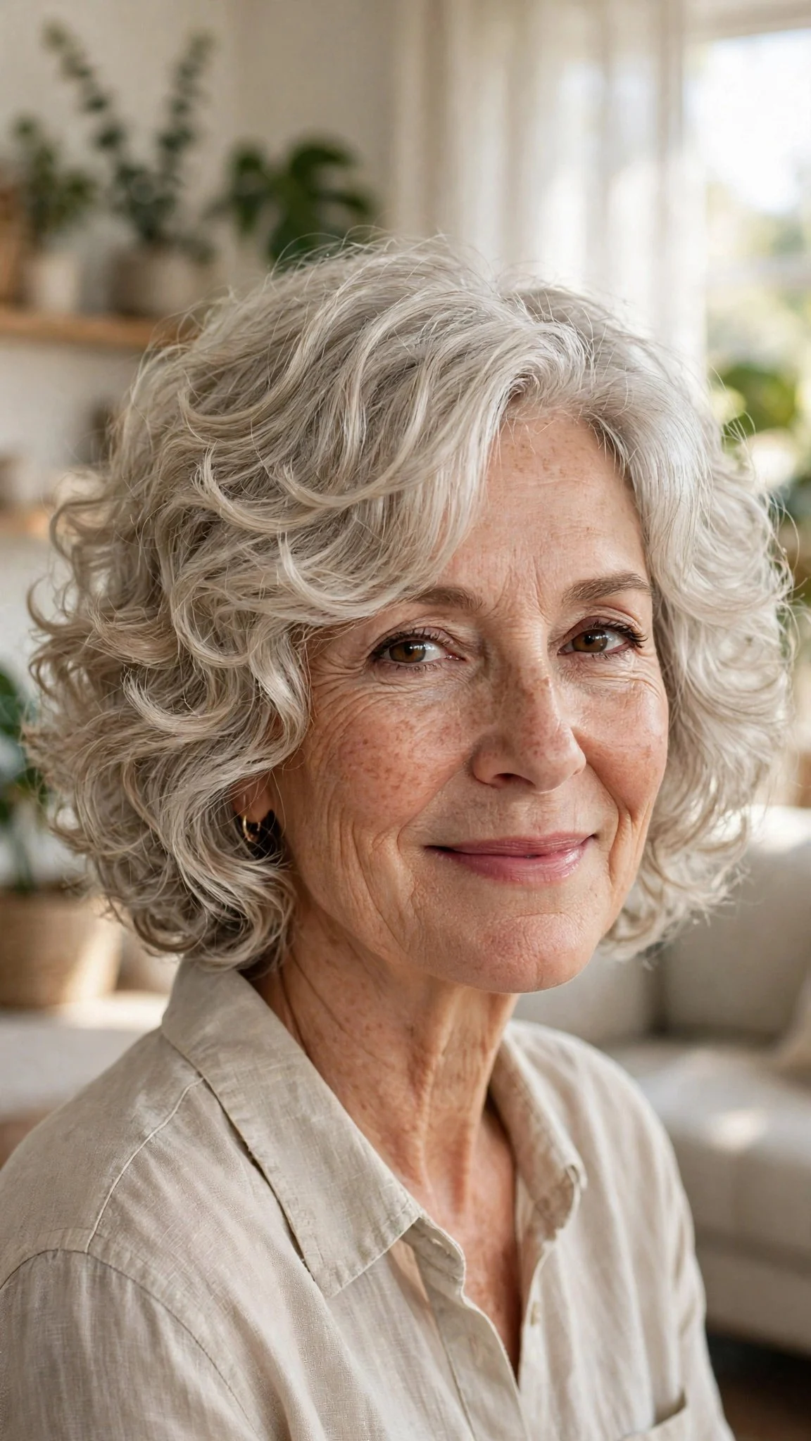 Chin-Length Layered Curly Bob