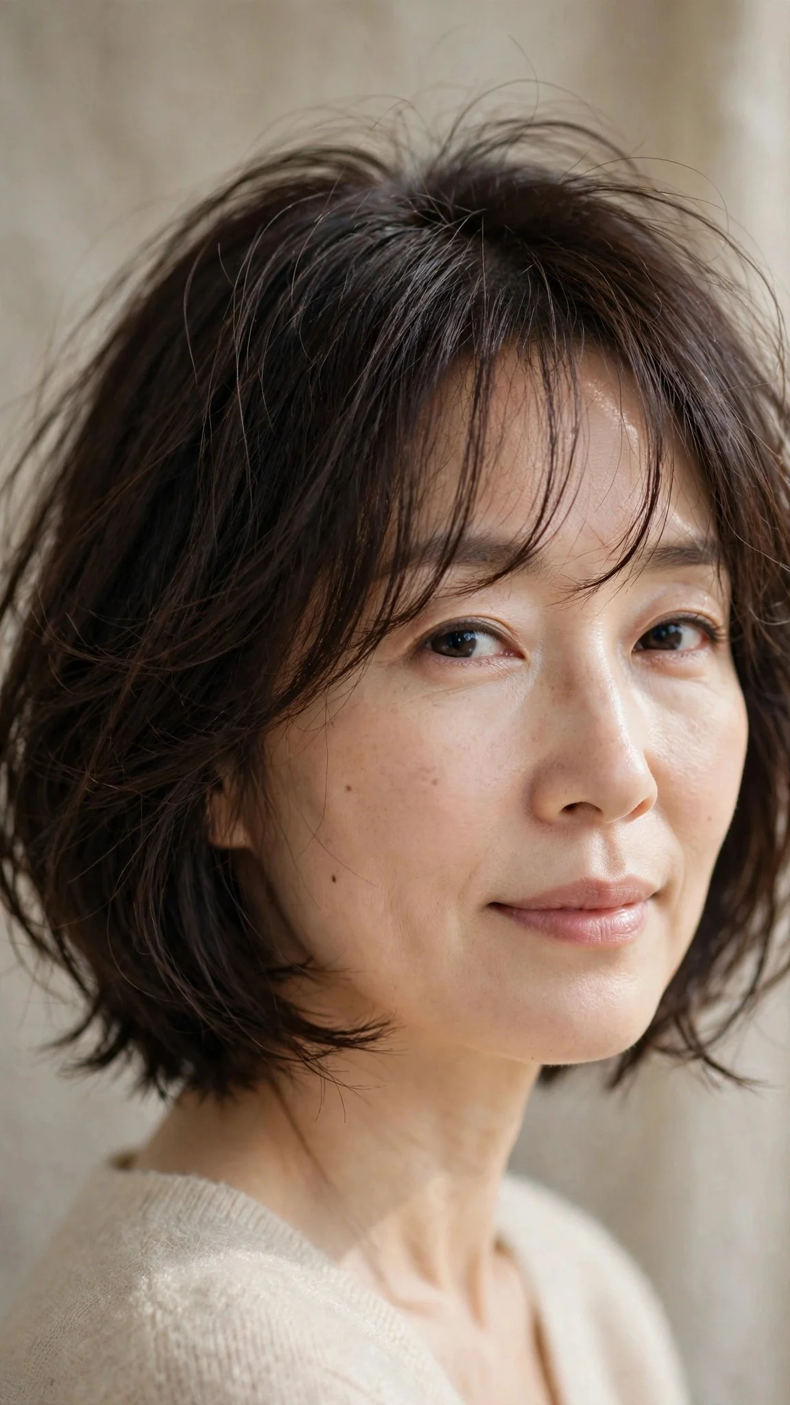 Airy Bob With Wispy Curtain Fringe