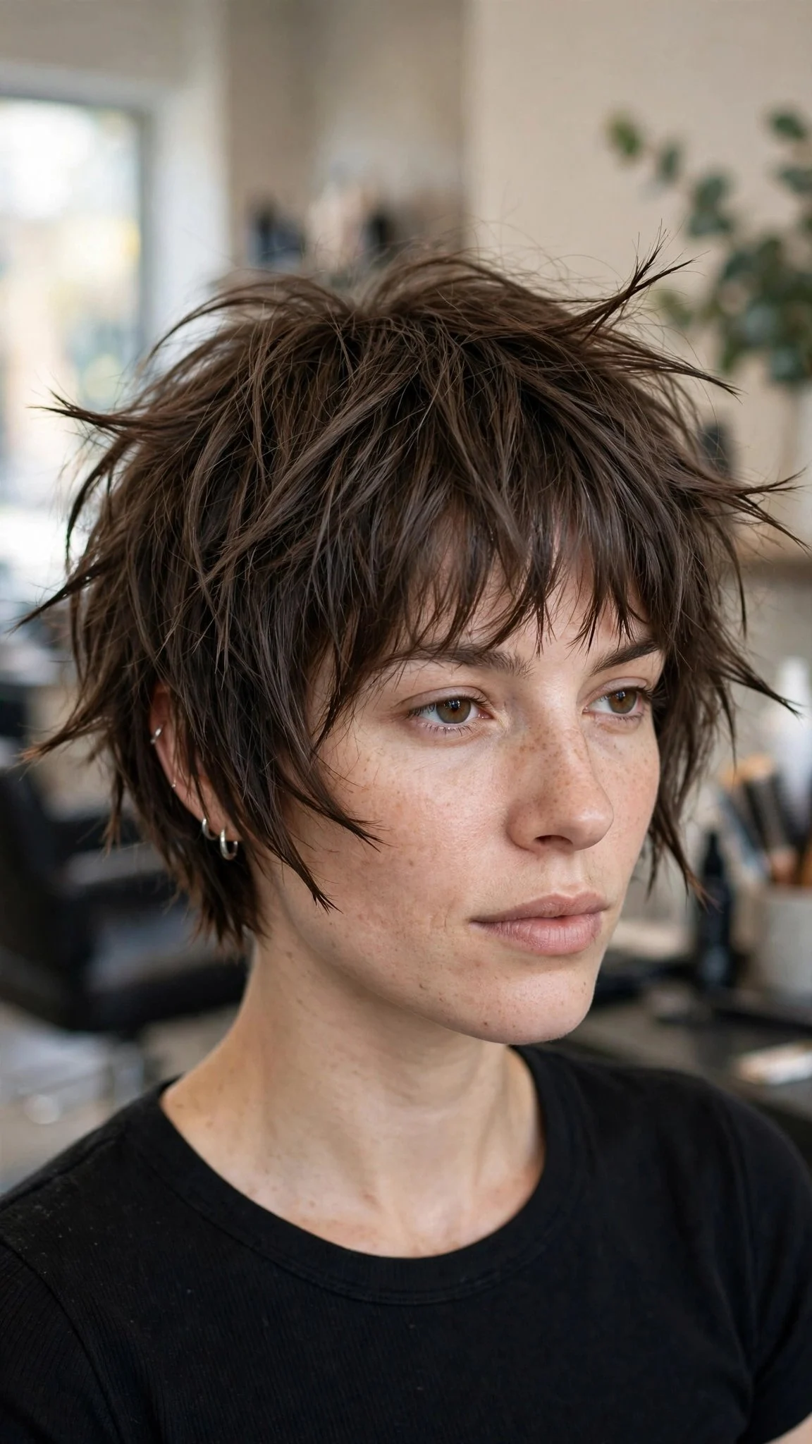 Edgy Jagged Bob with Feathered Bangs