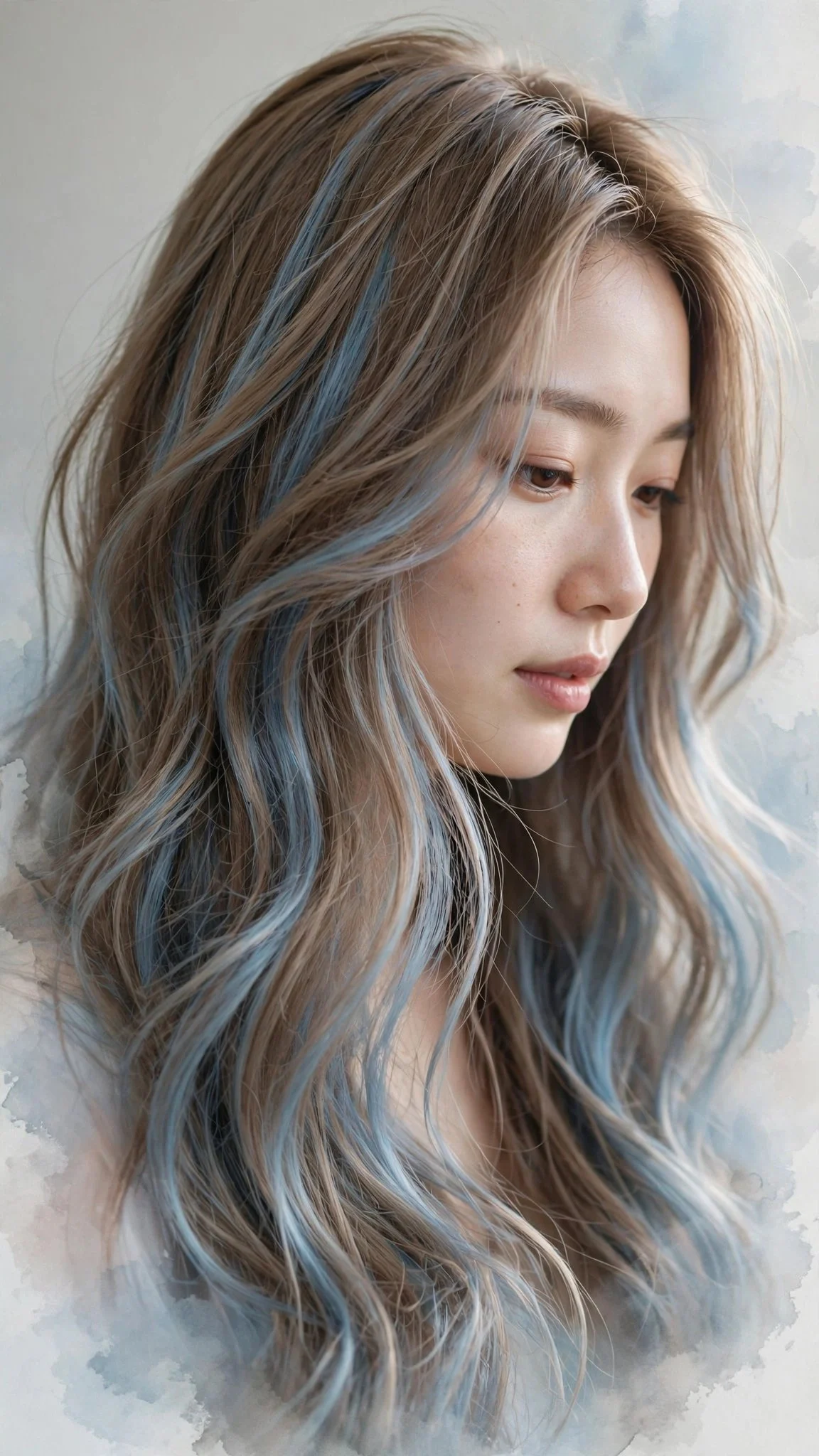 Powder Blue Pastel Balayage