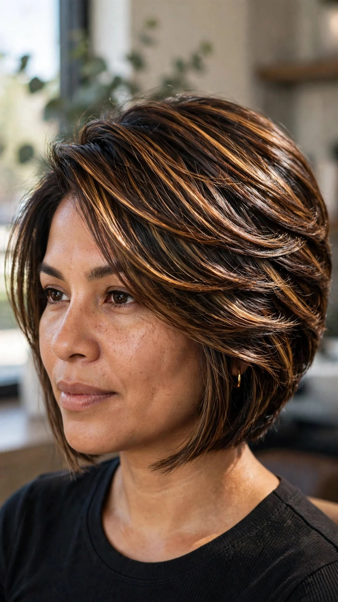 Stacked Bob With Highlights