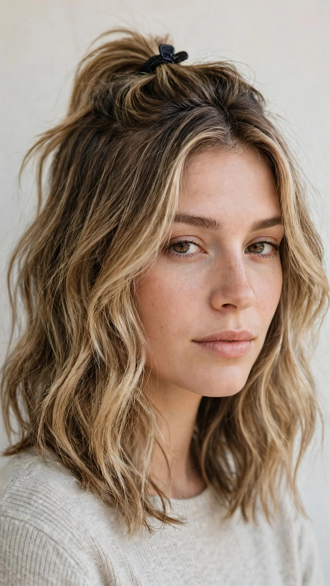 The Half-Up Textured Lob