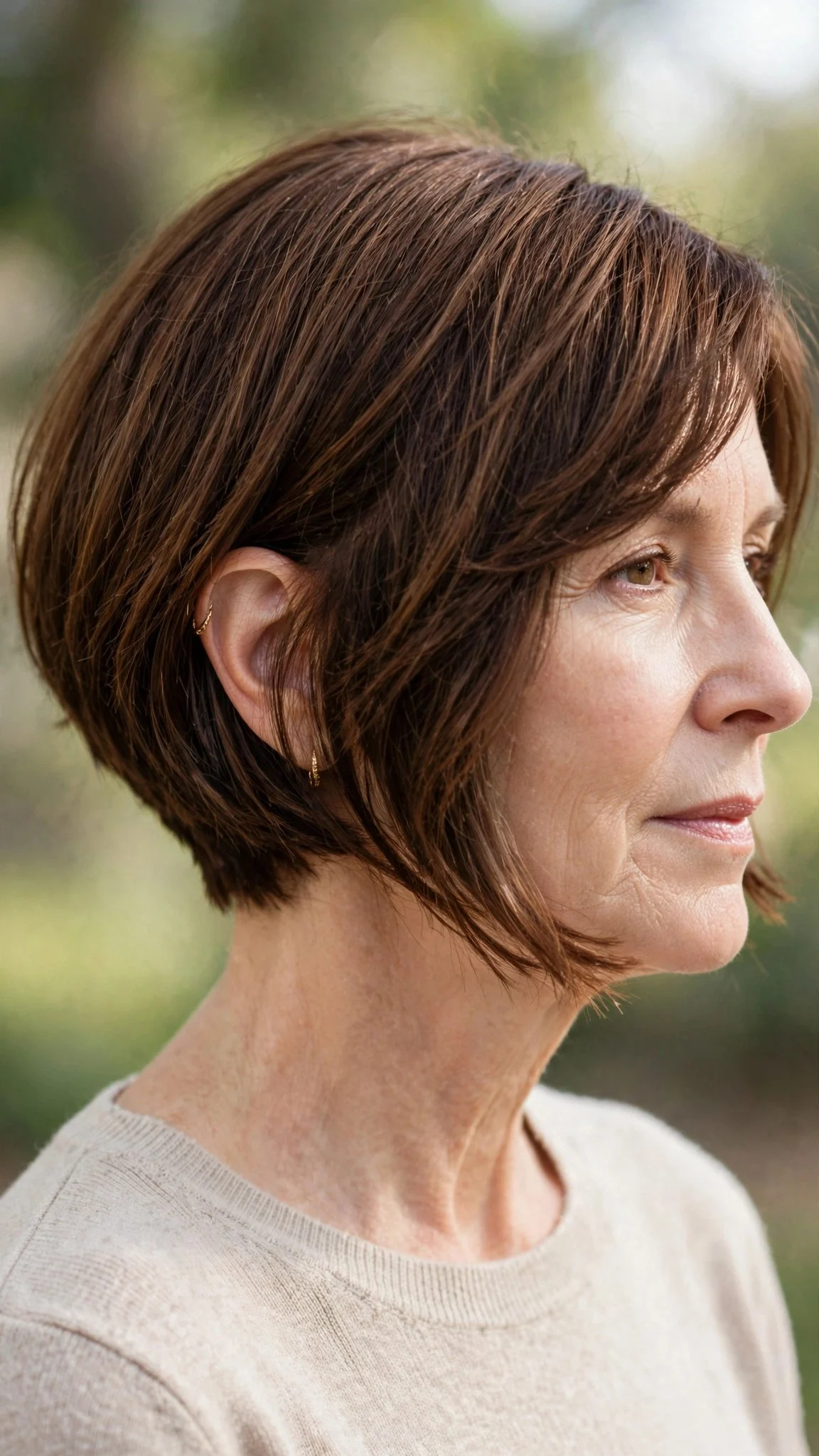 Chin-Length Inverted Bob With Choppy Ends