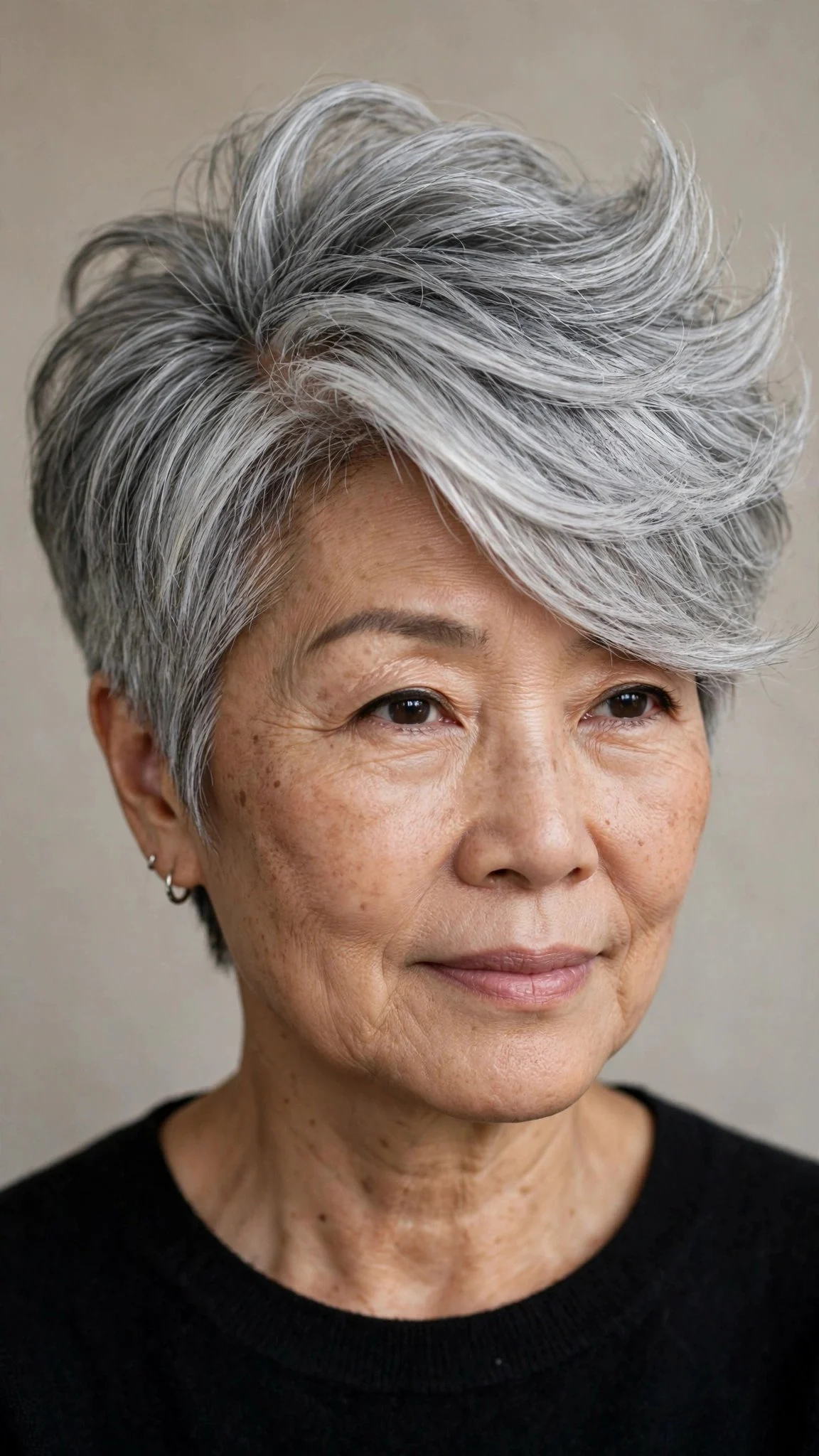 Gray Pixie With Side Part