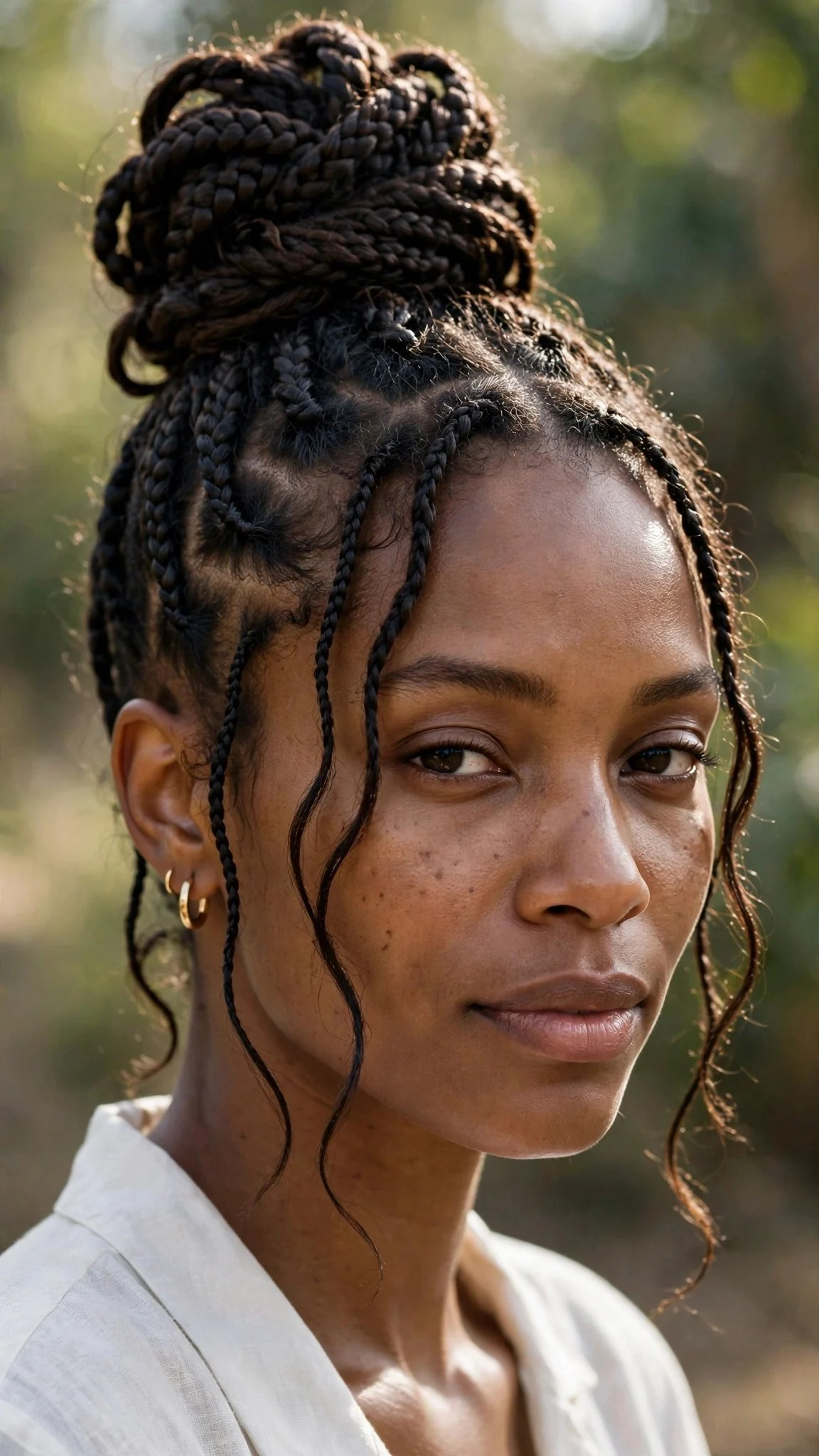 Knotless Braid High Bun