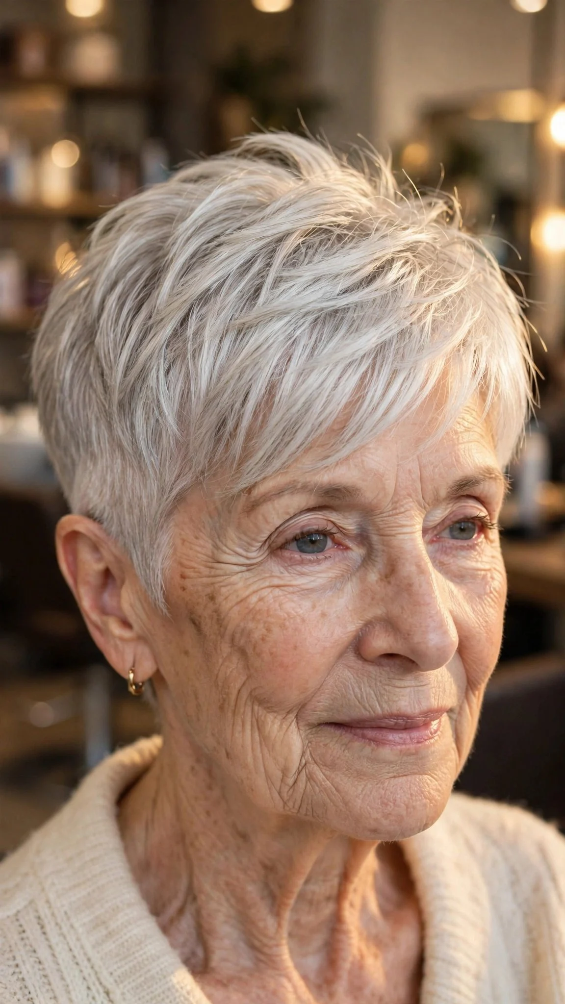Silver Pixie with Textured Top