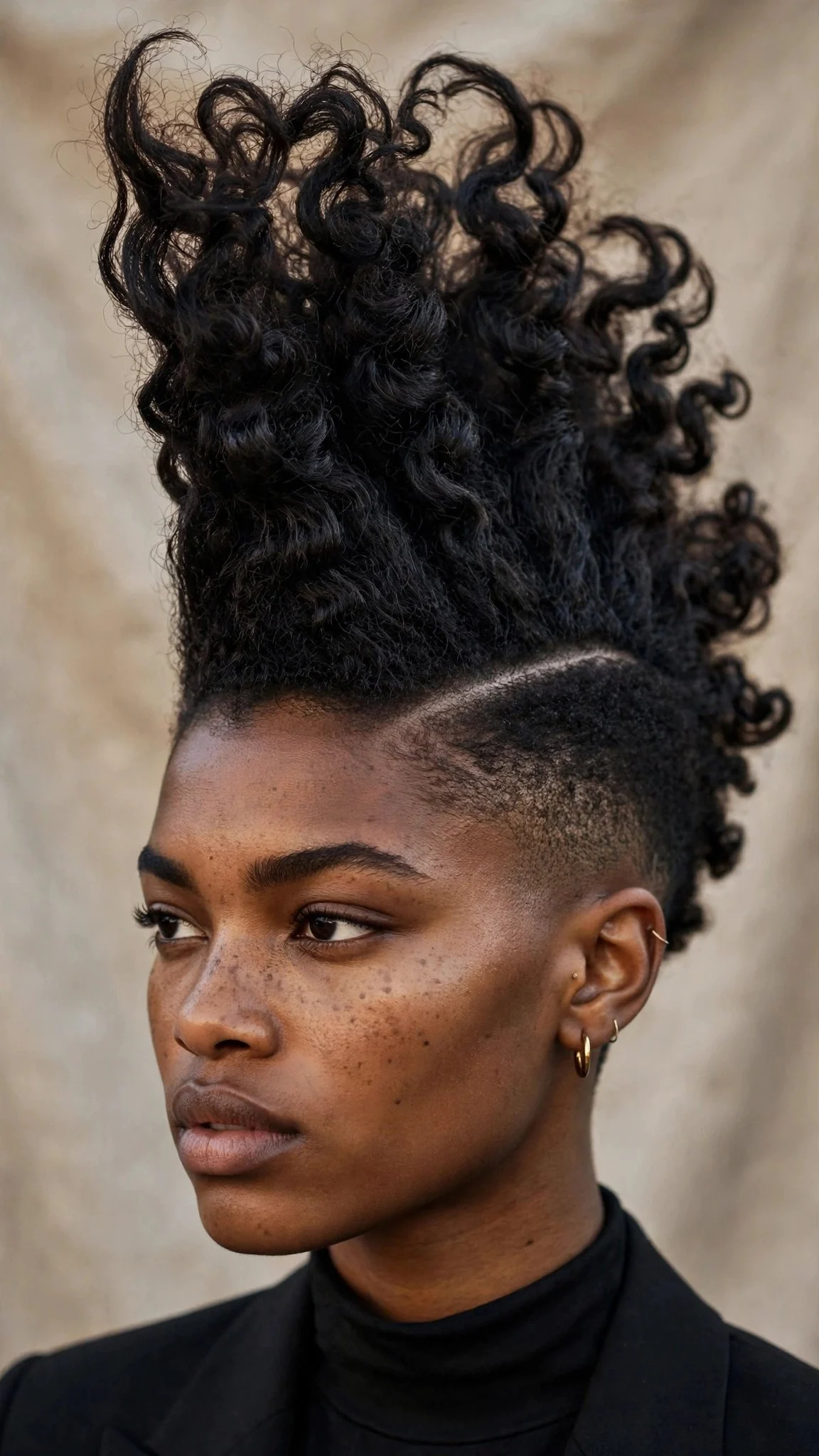 Textured Curly Faux Hawk