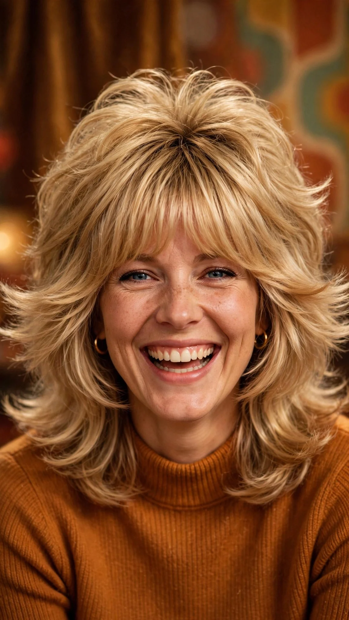 Retro 70s Blonde Shag