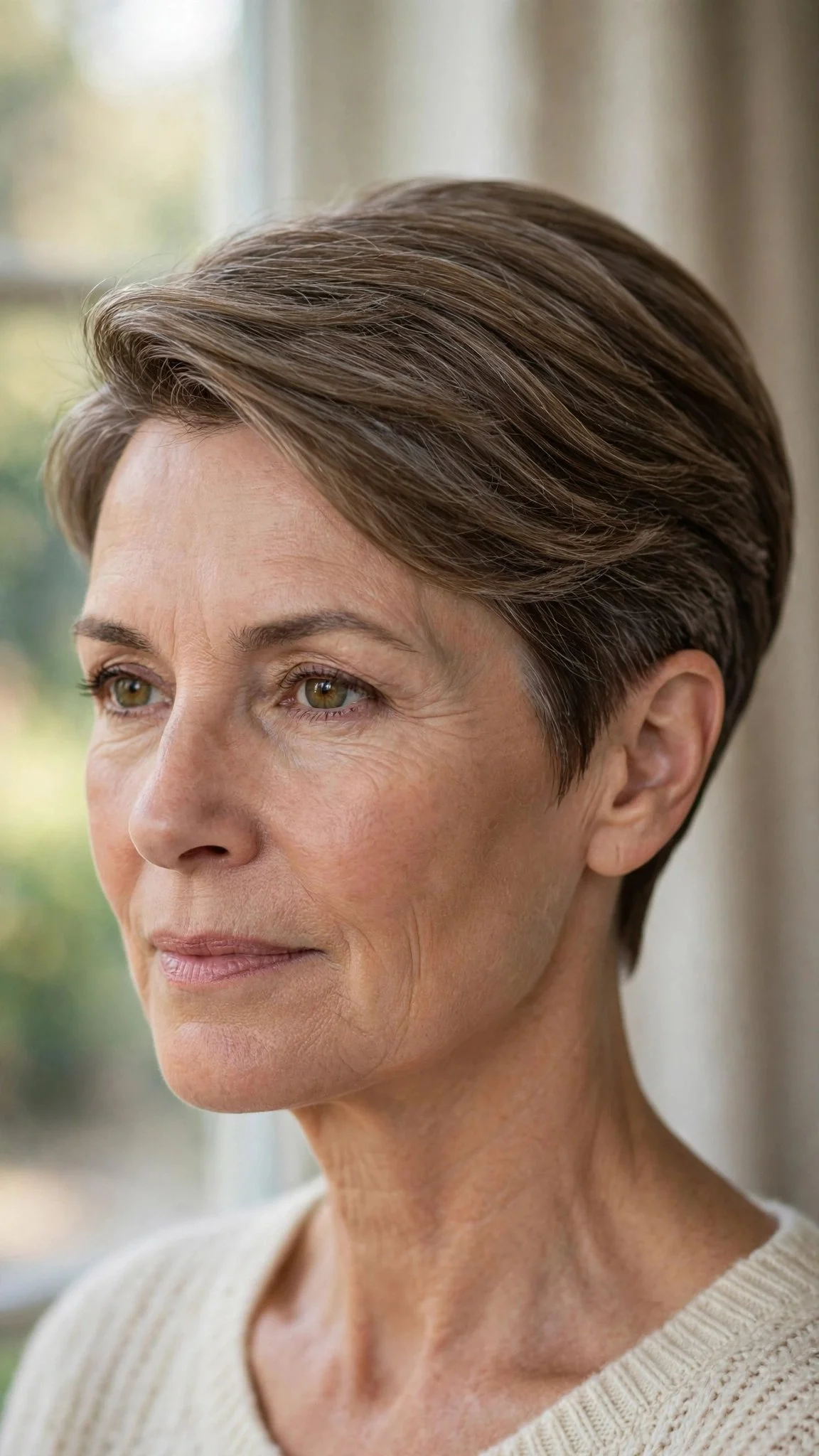 Elegant Short Crop With Tapered Nape