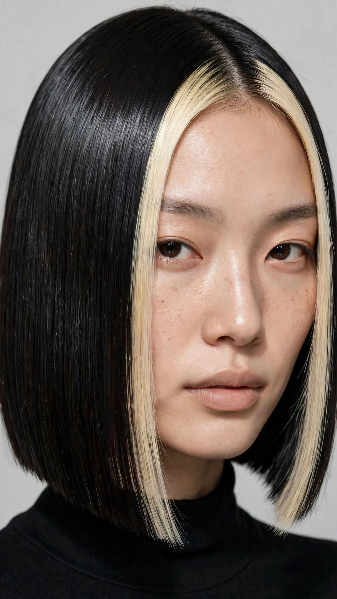 Money Piece on a Sleek Straight Bob